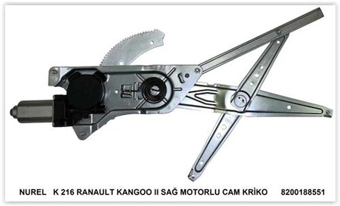 Nurel K216 Cam Mekanizması Motorlu Ön Sağ Kangoo II 8200188551