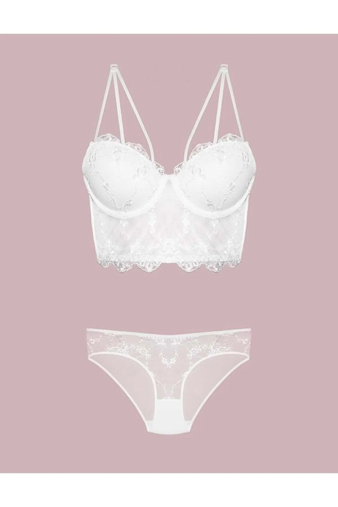 Kadın Kırmızı Destekli Sütyen Takım