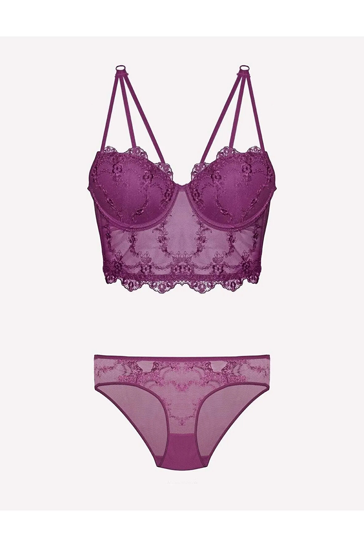 Kadın Kırmızı Destekli Sütyen Takım