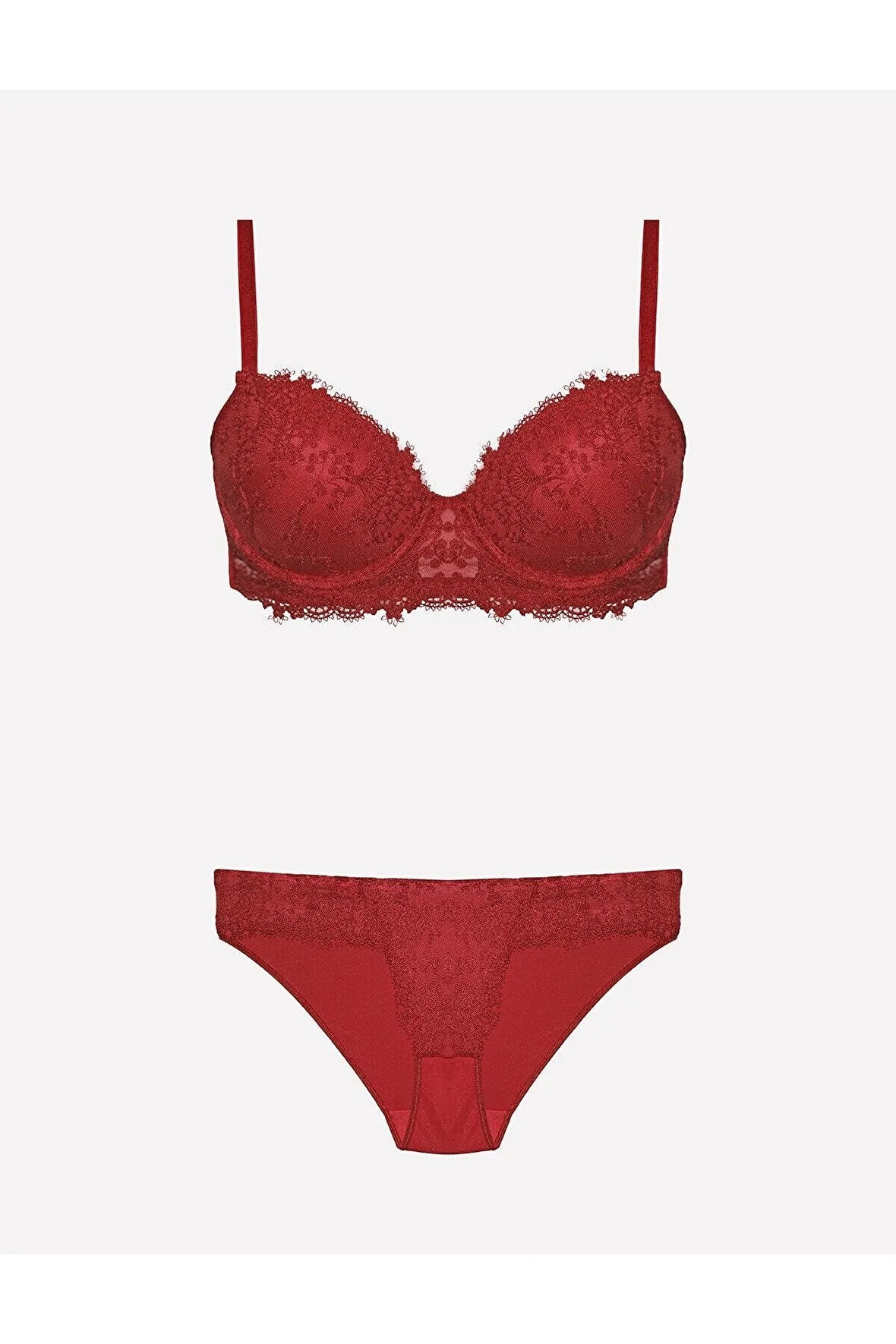 Kadın Bordo Destekli Sütyen Takım 4487