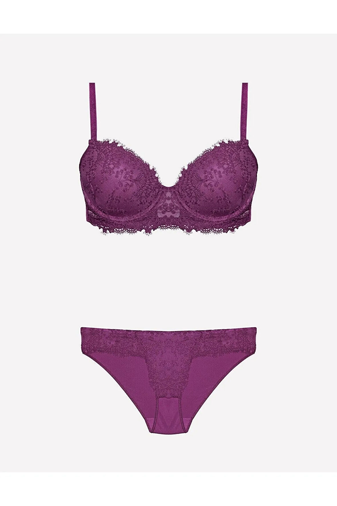 Kadın Bordo Destekli Sütyen Takım 4487