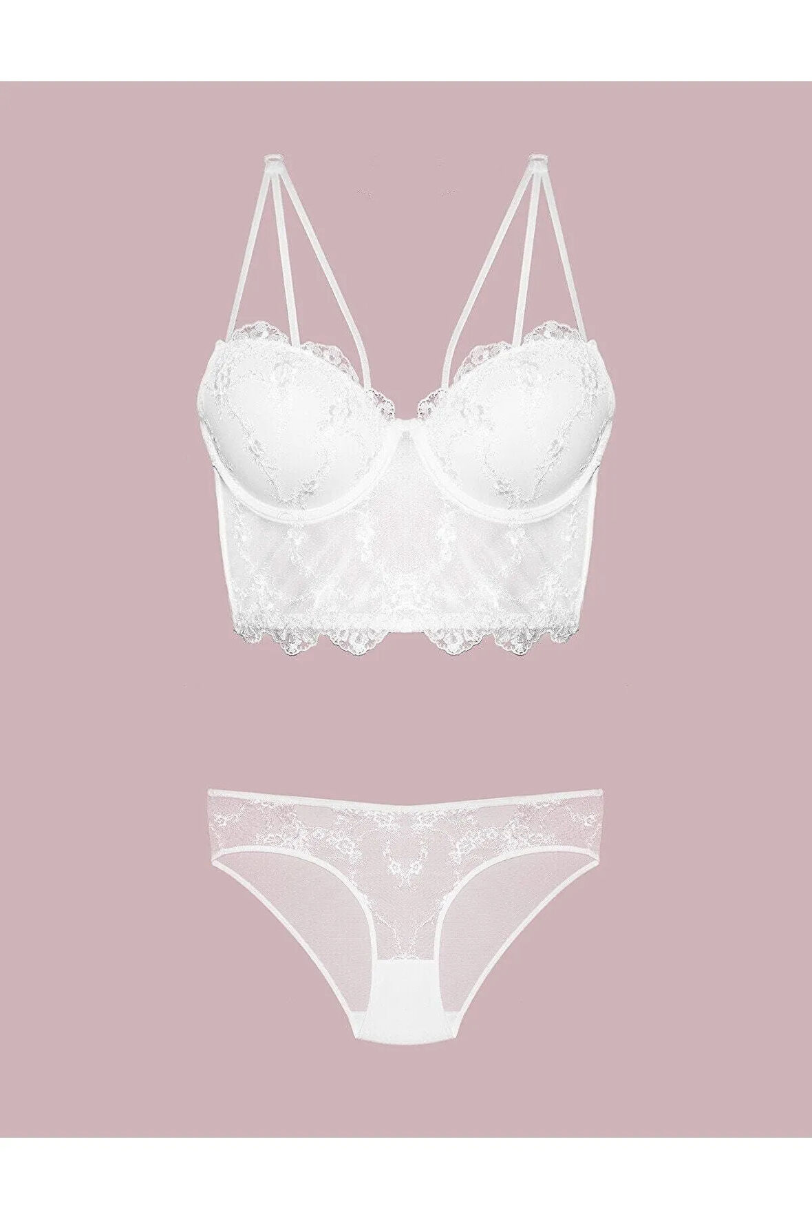 Kadın Kırmızı Destekli Sütyen Külot Takım 4491