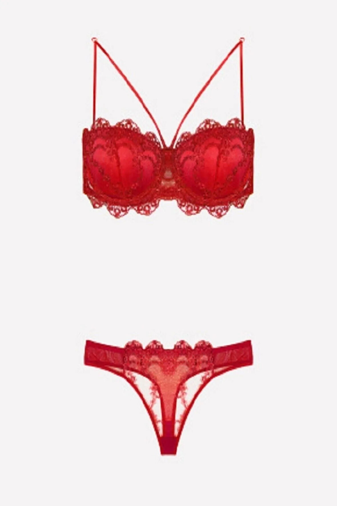 Kadın Kırmızı Destekli Sütyen Takım 4591