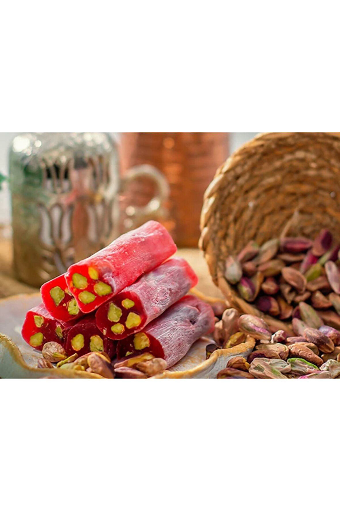Extra Bol Antep Fıstıklı Narlı Fitil Parmak Lokum - 1 KG