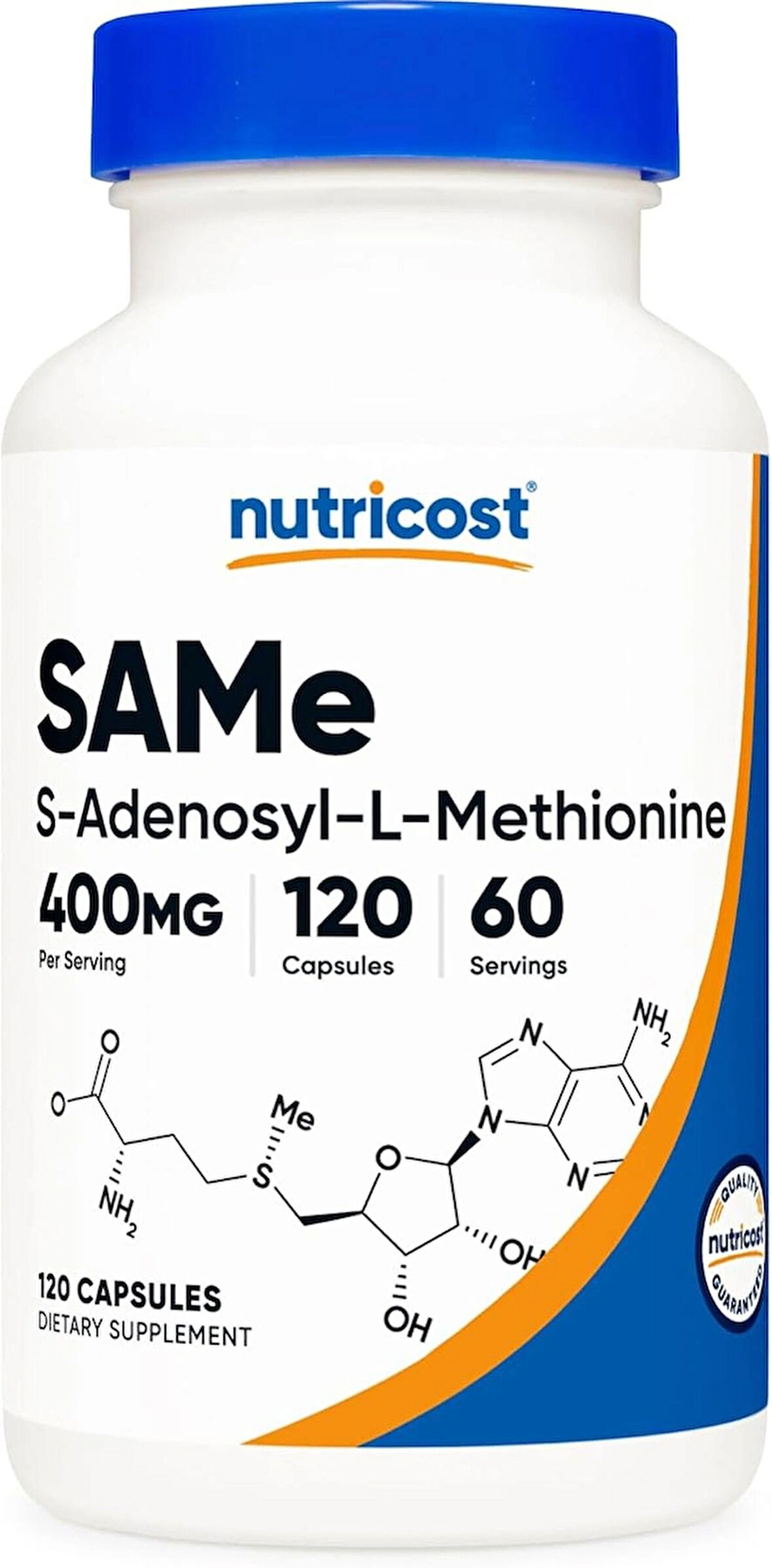 Nutricost SAM-e S-Adenosyl-L-Methionine Brain & Cognitive Bone Joint & Cartilage 400mg 120 Caps