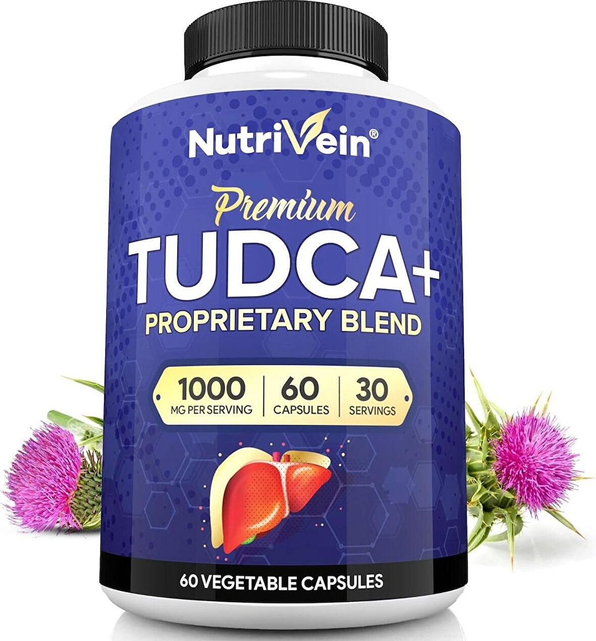 Nutrivein TUDCA+Milk Thistle Liver Wellness Support Supplement 1000 MG - 60 Caps