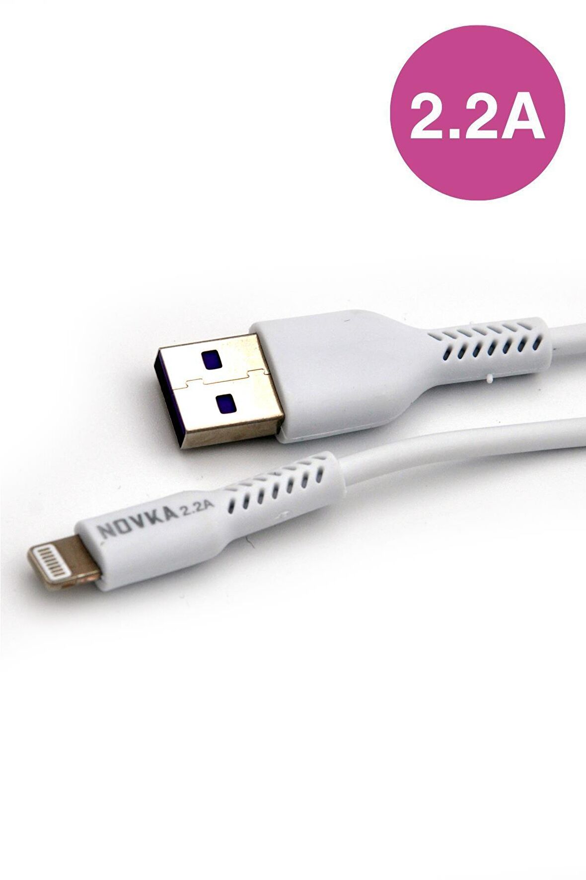 Apple Iphone Uyumlu 2.2 A Lightning & USB Data ve Şarj Kablosu 1 Metre Beyaz Tüm Modellerle Uyumlu