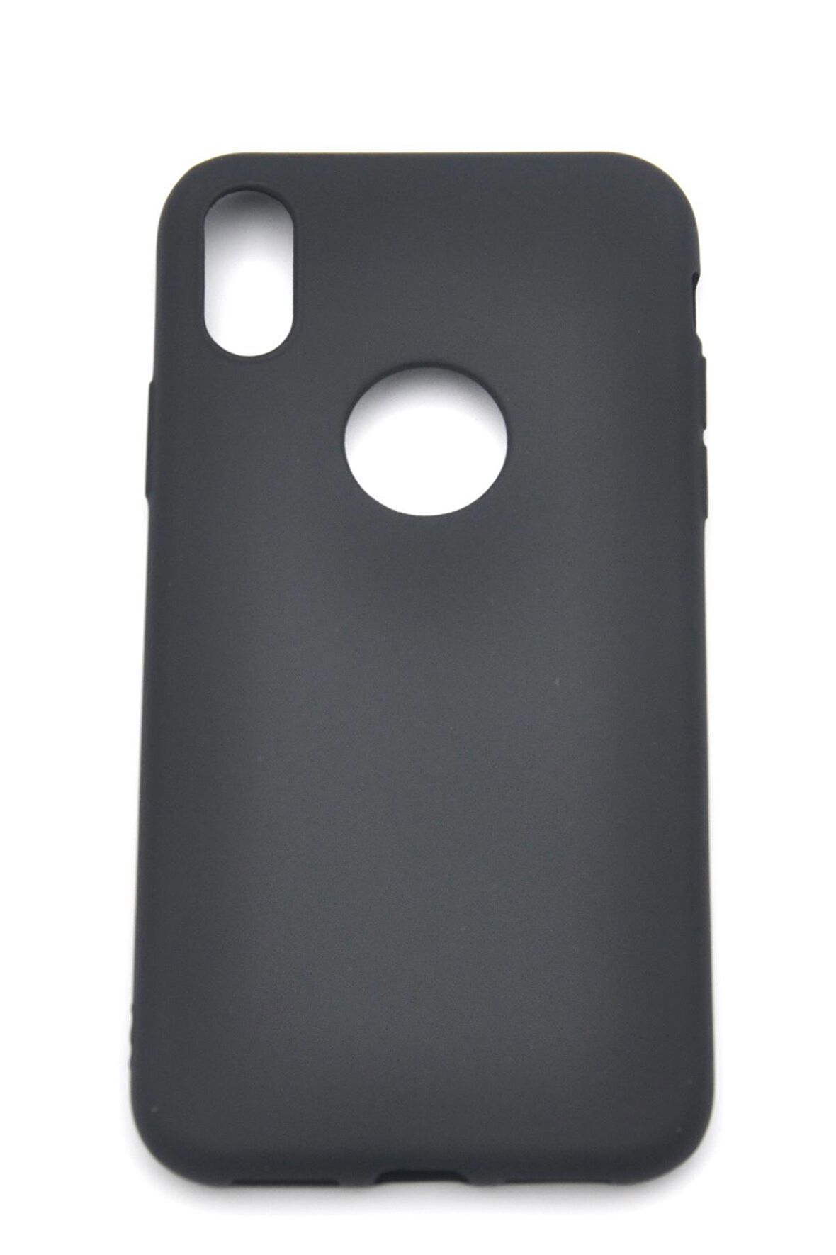 iPhone X Uyumlu Düz Renk Esnek Yumuşak Silikon Kılıf  Rubber Siyah
