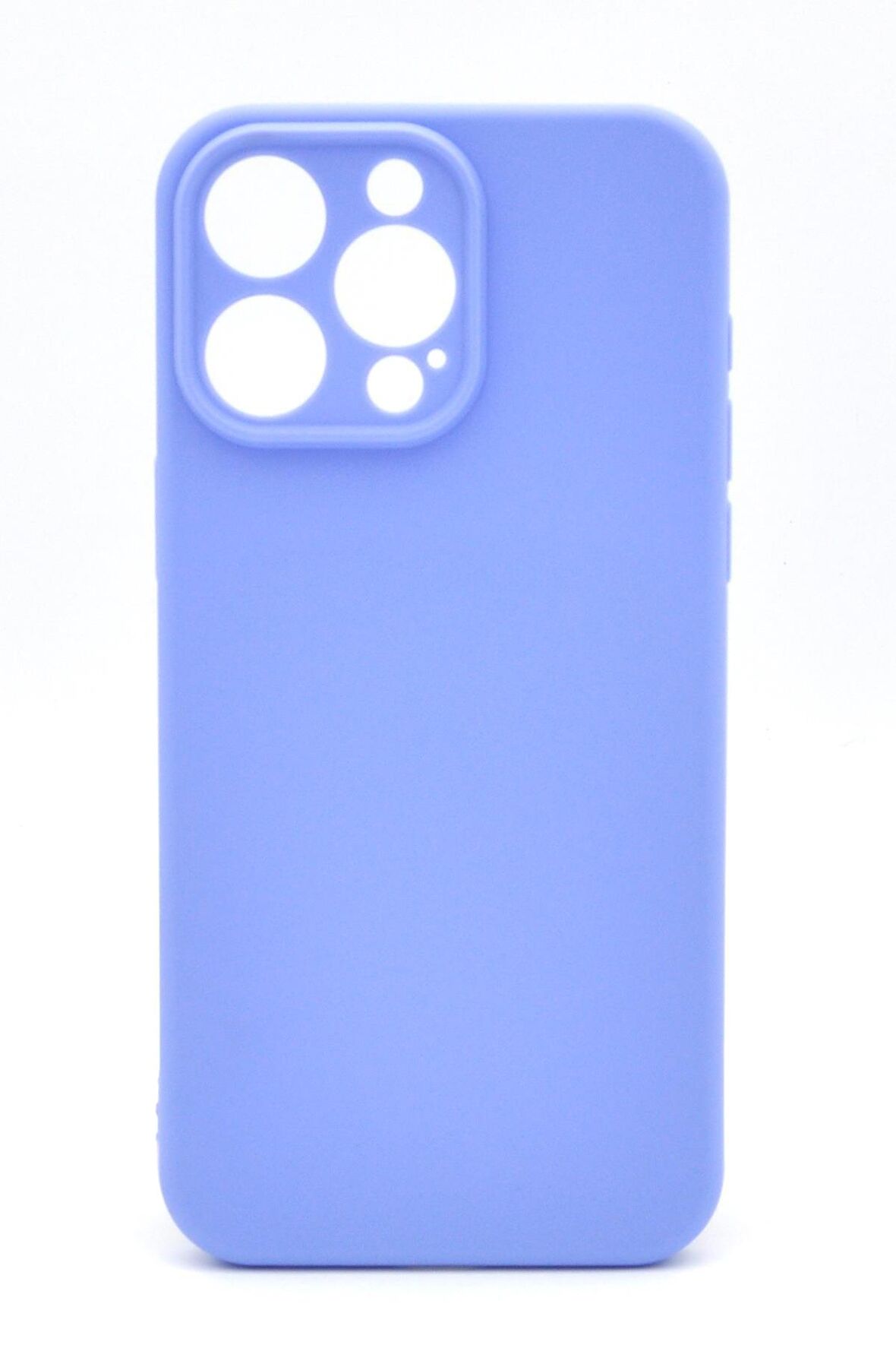iPhone 13 Pro Max Uyumlu Düz Renk Esnek Yumuşak Silikon Kılıf  Rubber Açık Mor