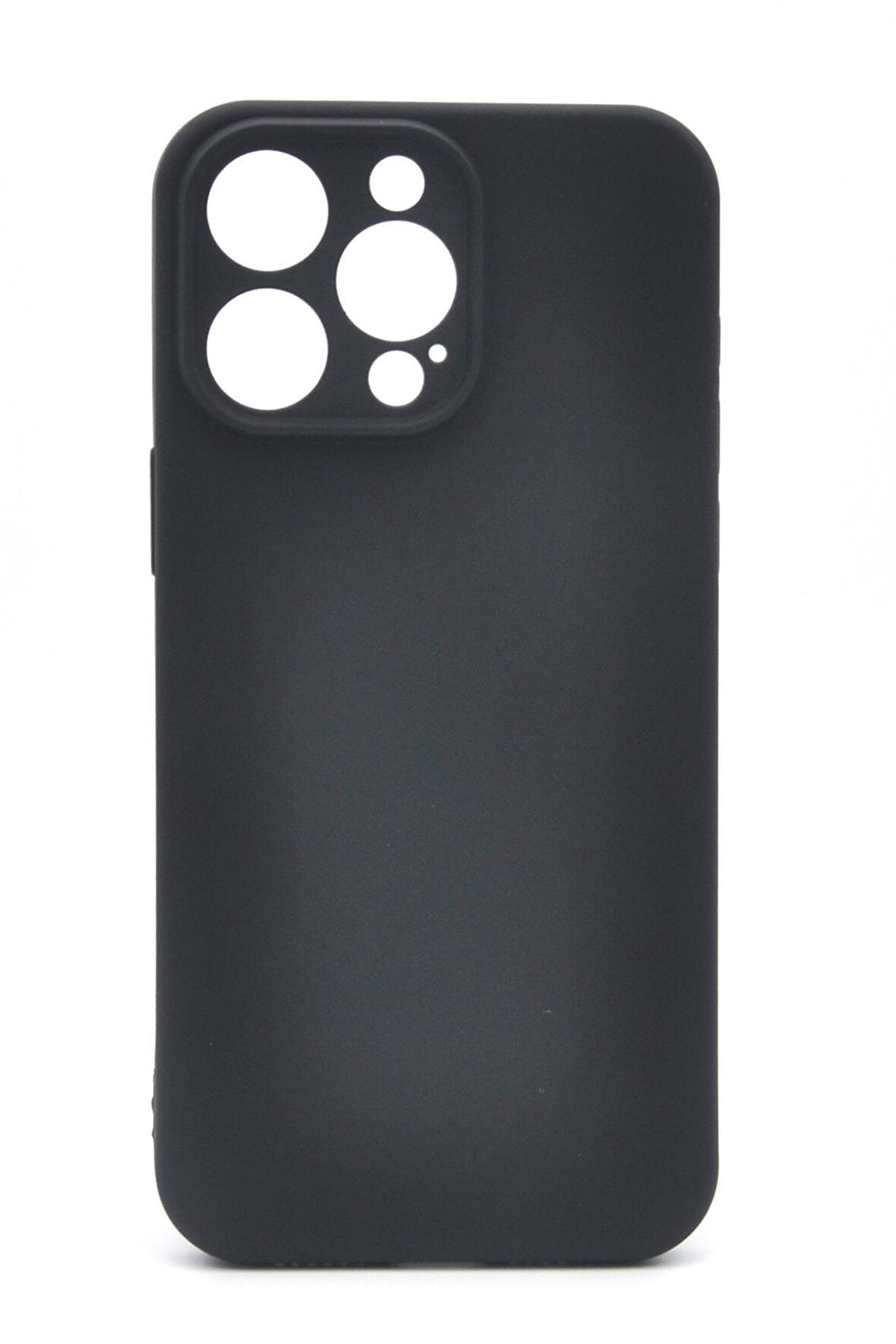 iPhone 14 Pro Uyumlu Düz Renk Esnek Yumuşak Silikon Kılıf  Rubber Siyah