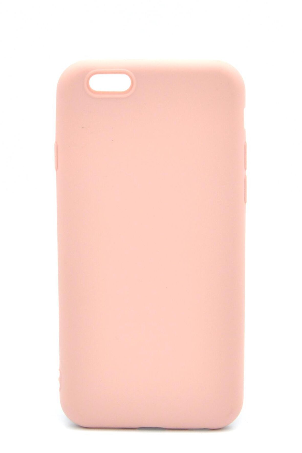 iPhone 6 / 6S Uyumlu Düz Renk Esnek Yumuşak Silikon Kılıf  Rubber Pembe