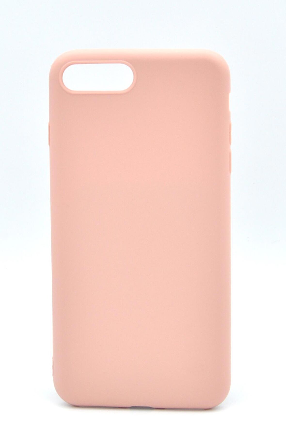 iPhone 7 Plus / 8 Plus Uyumlu Düz Renk Esnek Yumuşak Silikon Kılıf  Rubber Pembe