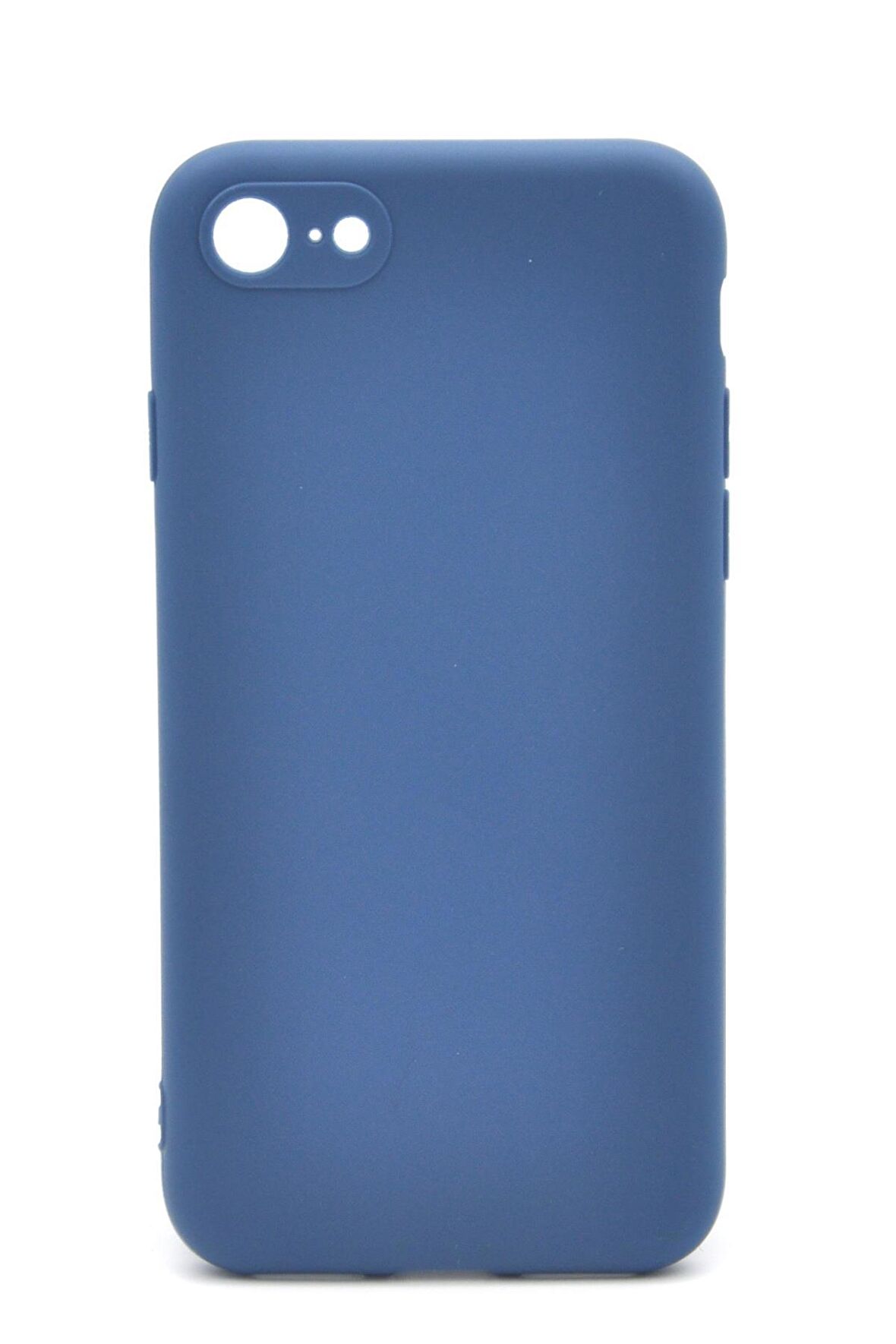 iPhone 7 / 8 Uyumlu Düz Renk Esnek Yumuşak Silikon Kılıf  Rubber İndigo Mavi