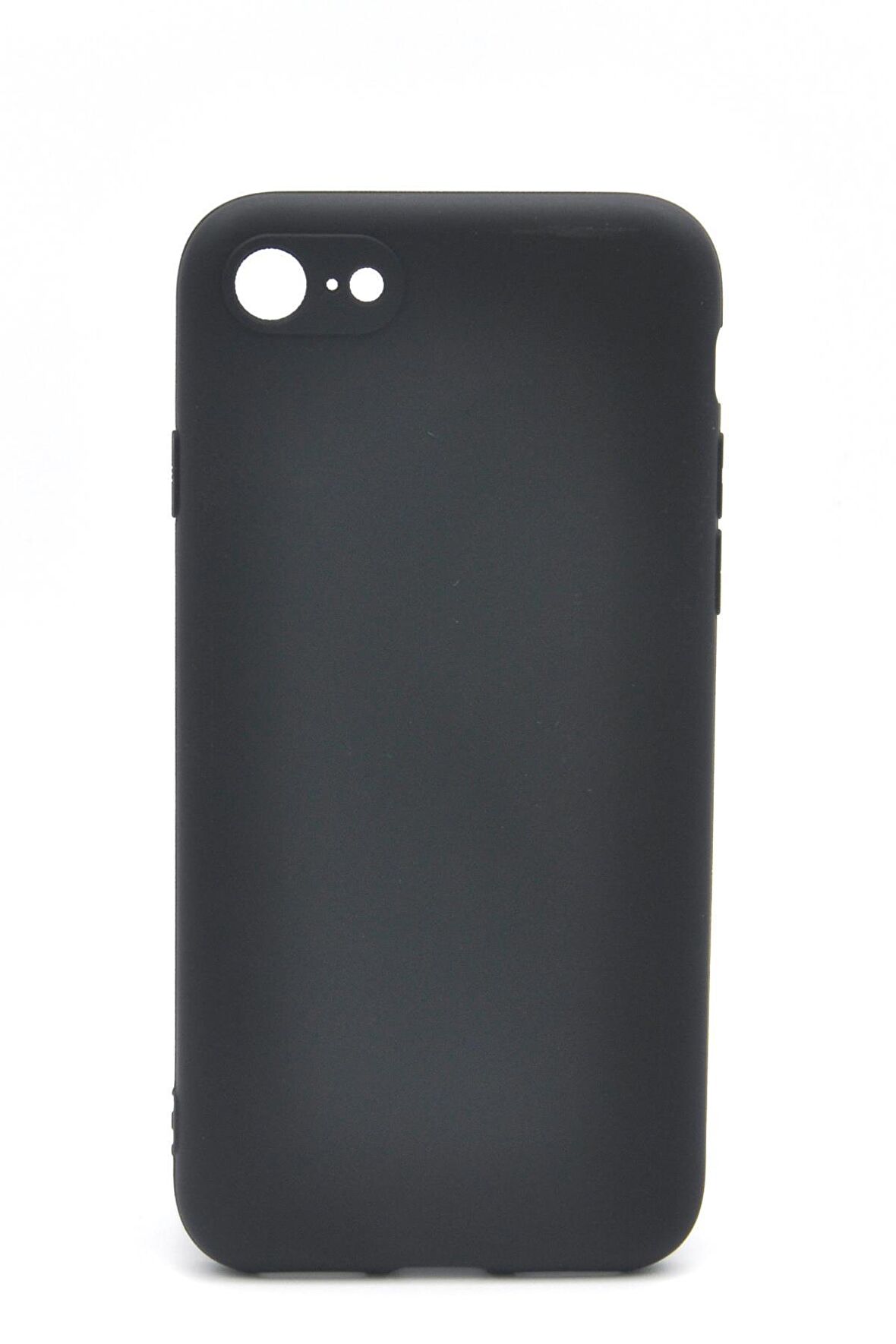 iPhone 7 / 8 Uyumlu Düz Renk Esnek Yumuşak Silikon Kılıf  Rubber Siyah