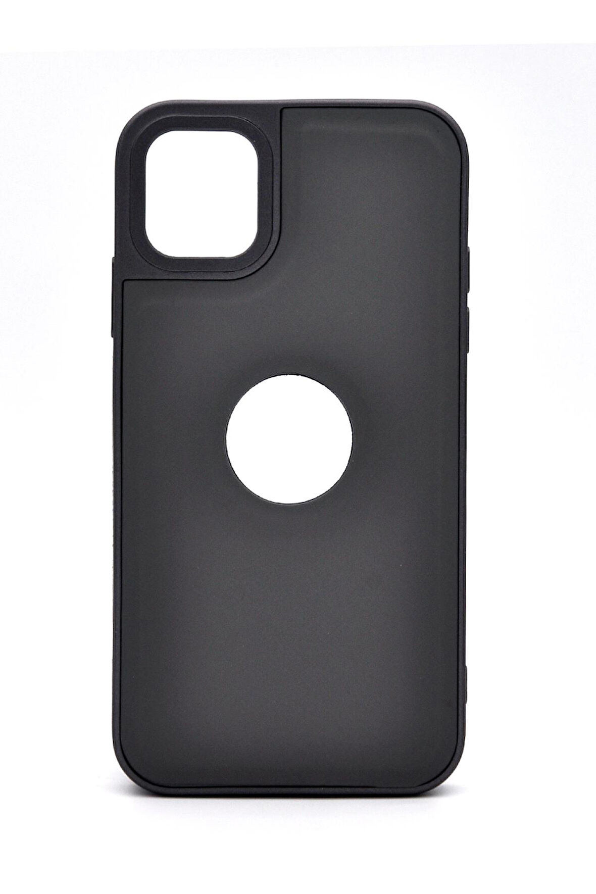 iPhone 13 Pro Max Uyumlu Deri Görünümlü Sert Kapak Kılıf Gri