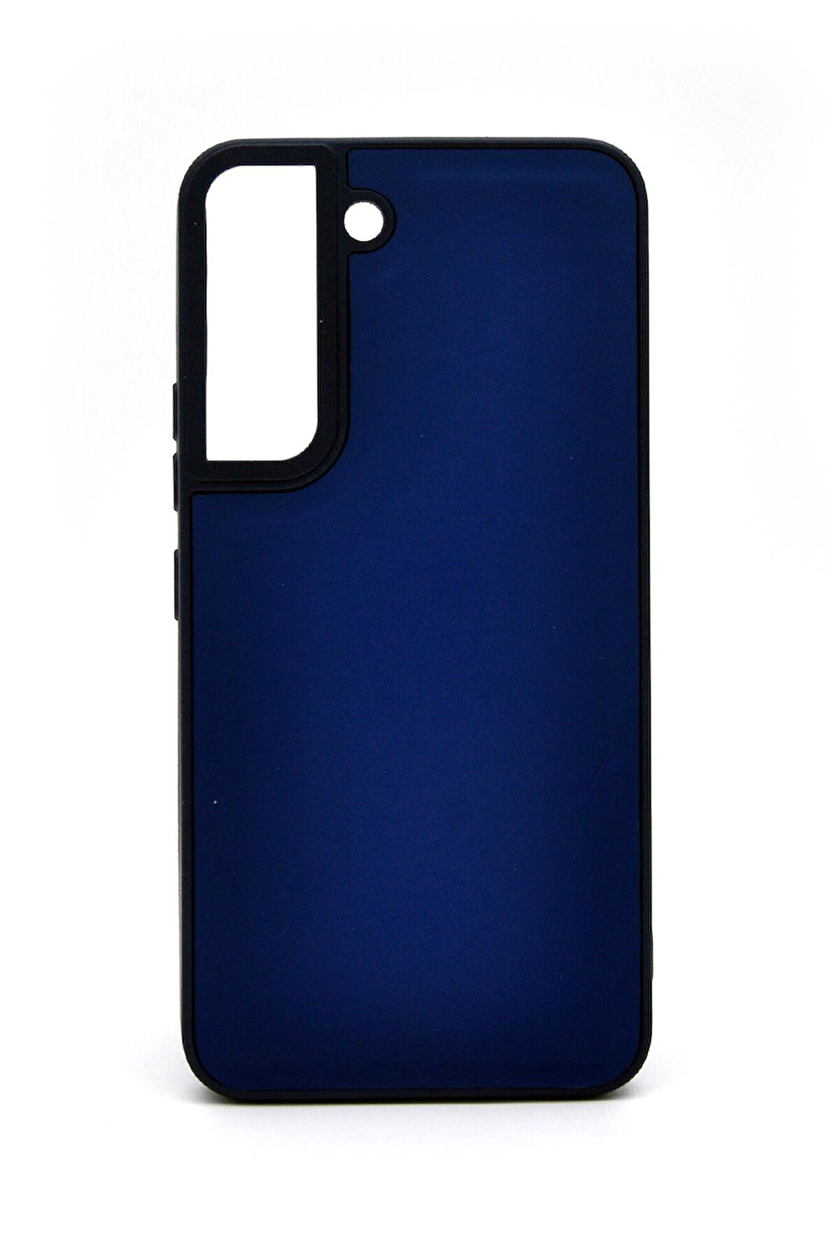 Samsung Galaxy S22 Uyumlu Deri Görünümlü Sert Kapak Kılıf Lacivert