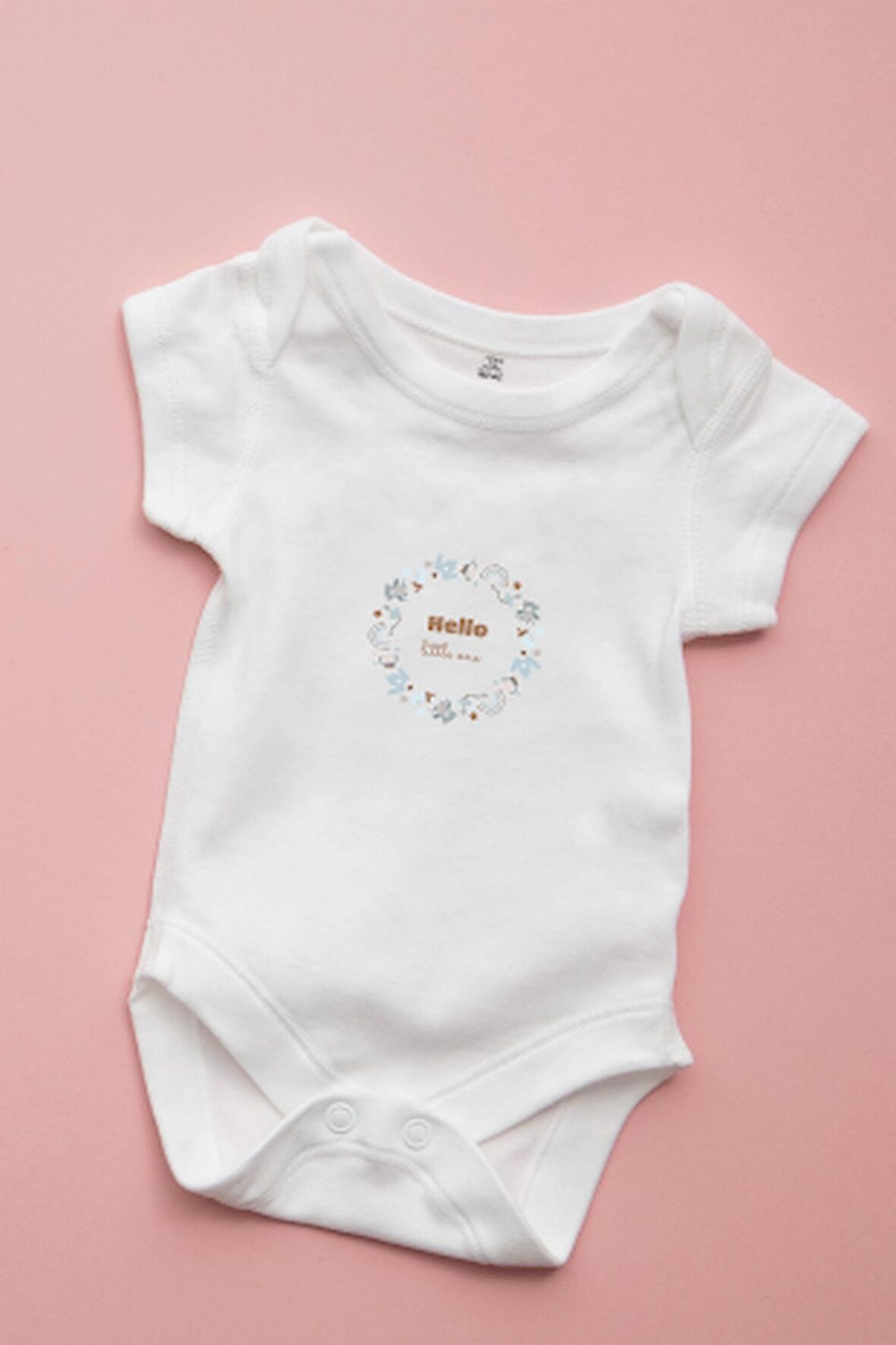 %100 Pamuklu Bebek Body - Hello Little One - Bebek Zıbın Badi