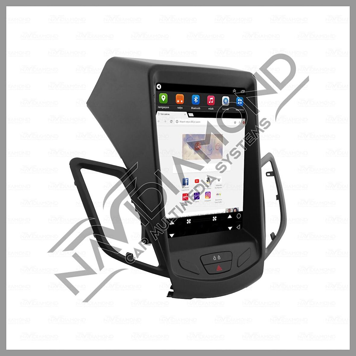 NAVIDIAMOND FORD FİESTA 2009-2012 LOW TESLA 4 GB RAM 64 GB HAFIZA ANDROID MULTIMEDIA TEYP