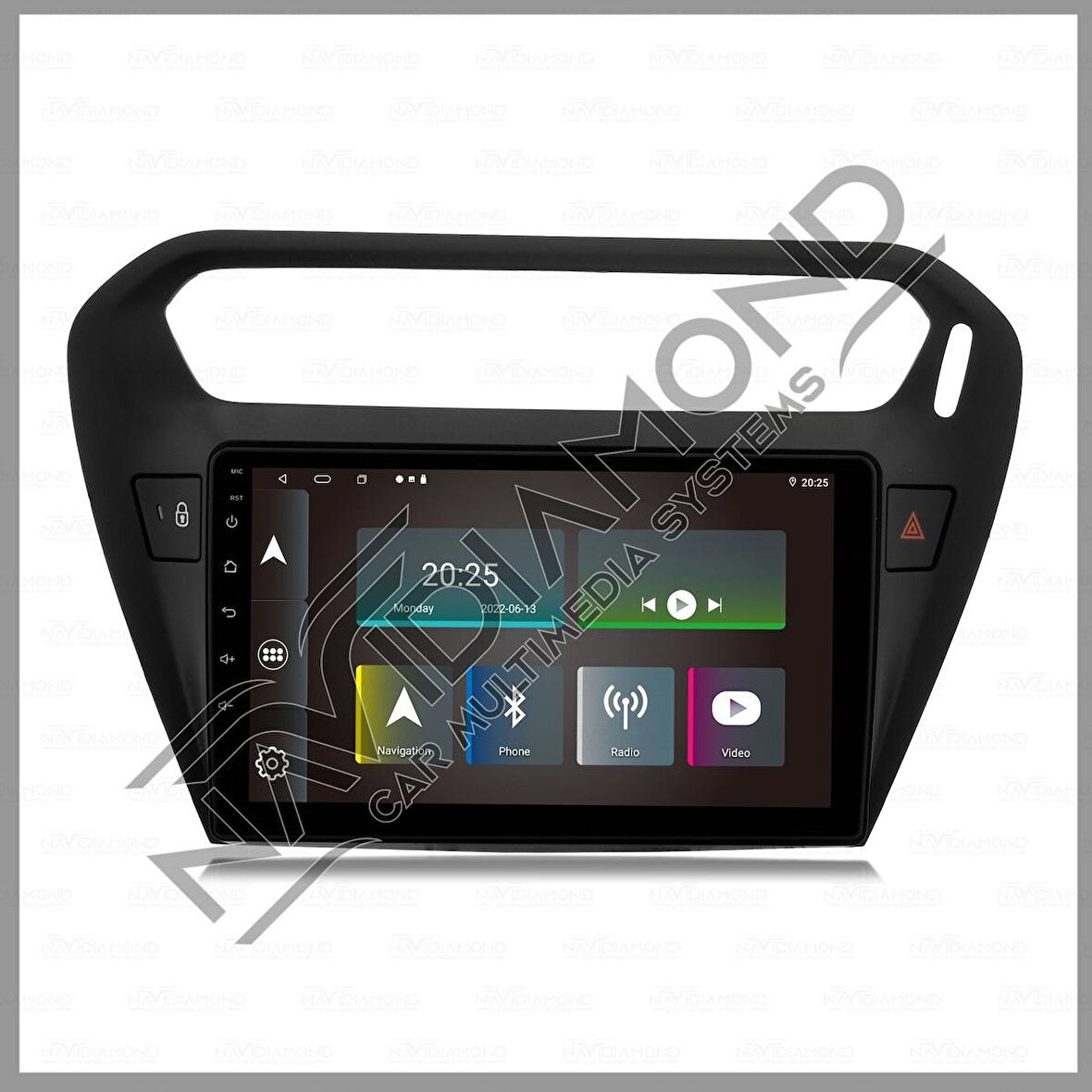 NAVIDIAMOND PEUGEOT 301 SİYAH 2012-2023 2 GB RAM 16 GB HAFIZA ANDROID MULTIMEDIA TEYP