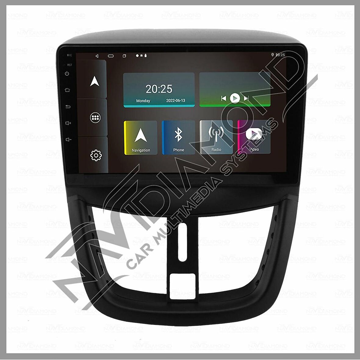 NAVIDIAMOND PEUGEOT 206 PLUS 2010-2012 8 GB RAM 128 GB HAFIZA ANDROID MULTIMEDIA TEYP