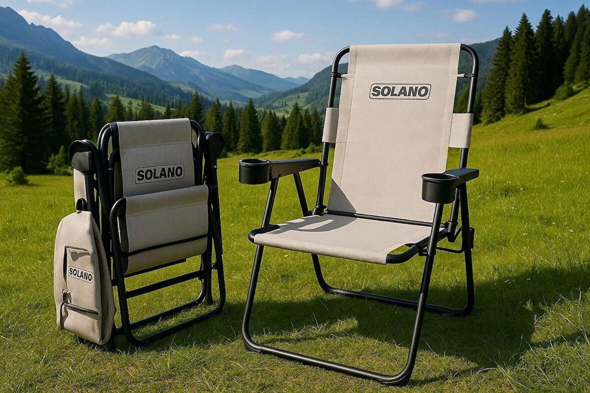 SOLANO KATLANIR BARDAKLI KAMP SANDALYESİ
