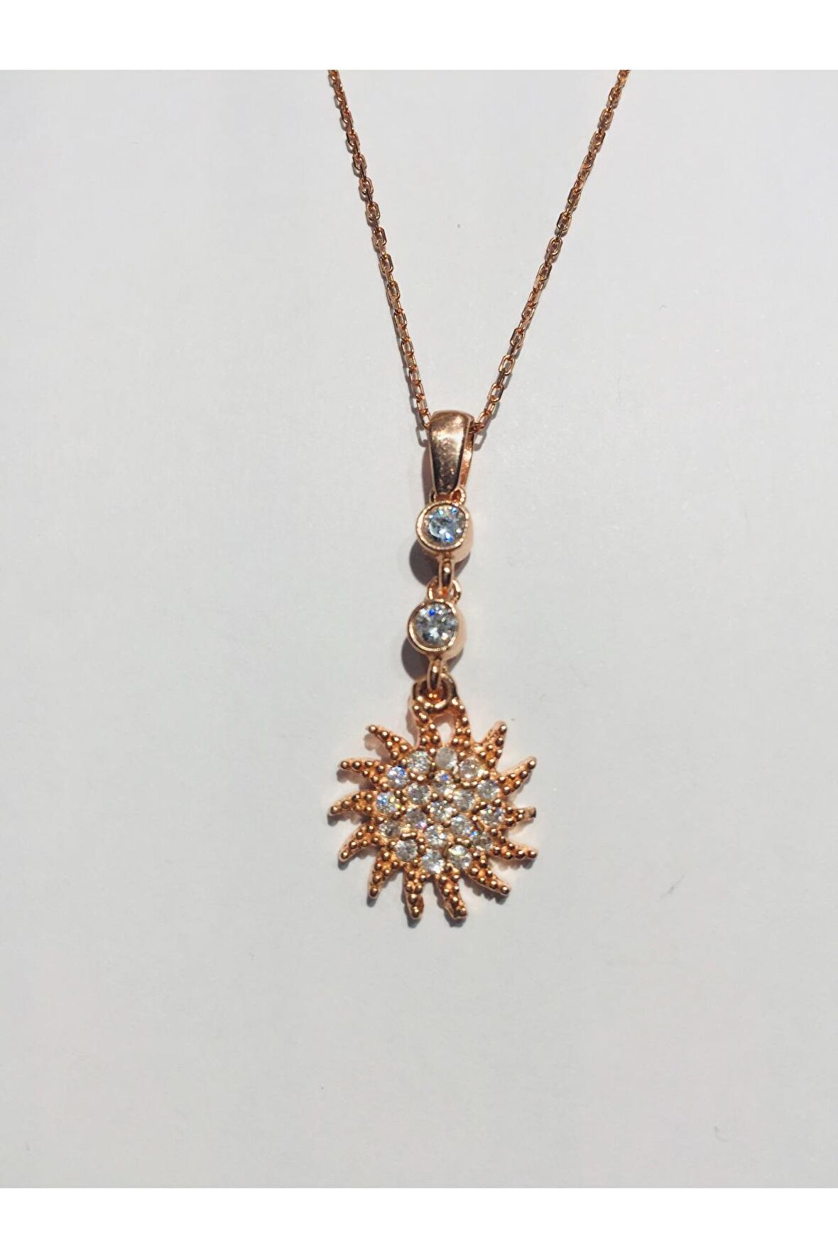 925 GÜMÜŞ KADIN KOLYE ROSE ALTIN GOLD 