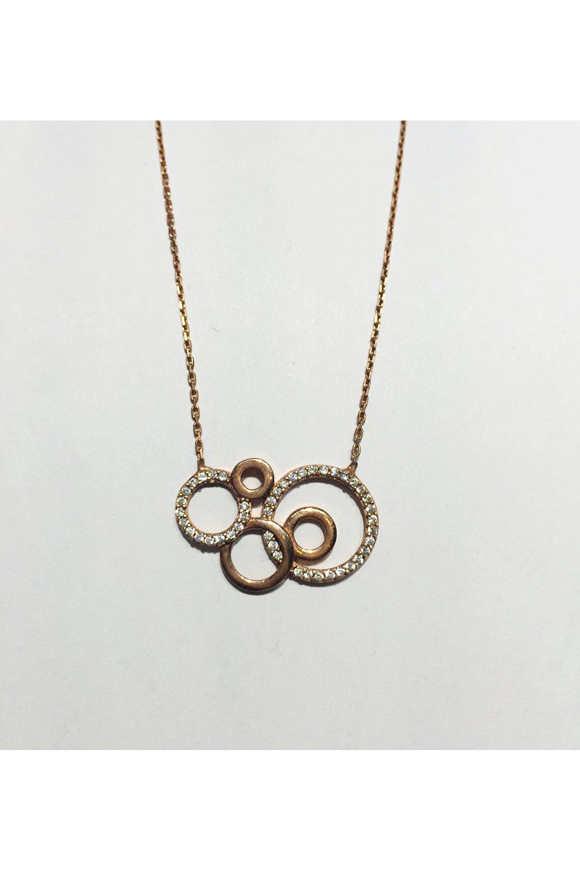 925 GÜMÜŞ KADIN KOLYE ROSE ALTIN GOLD 