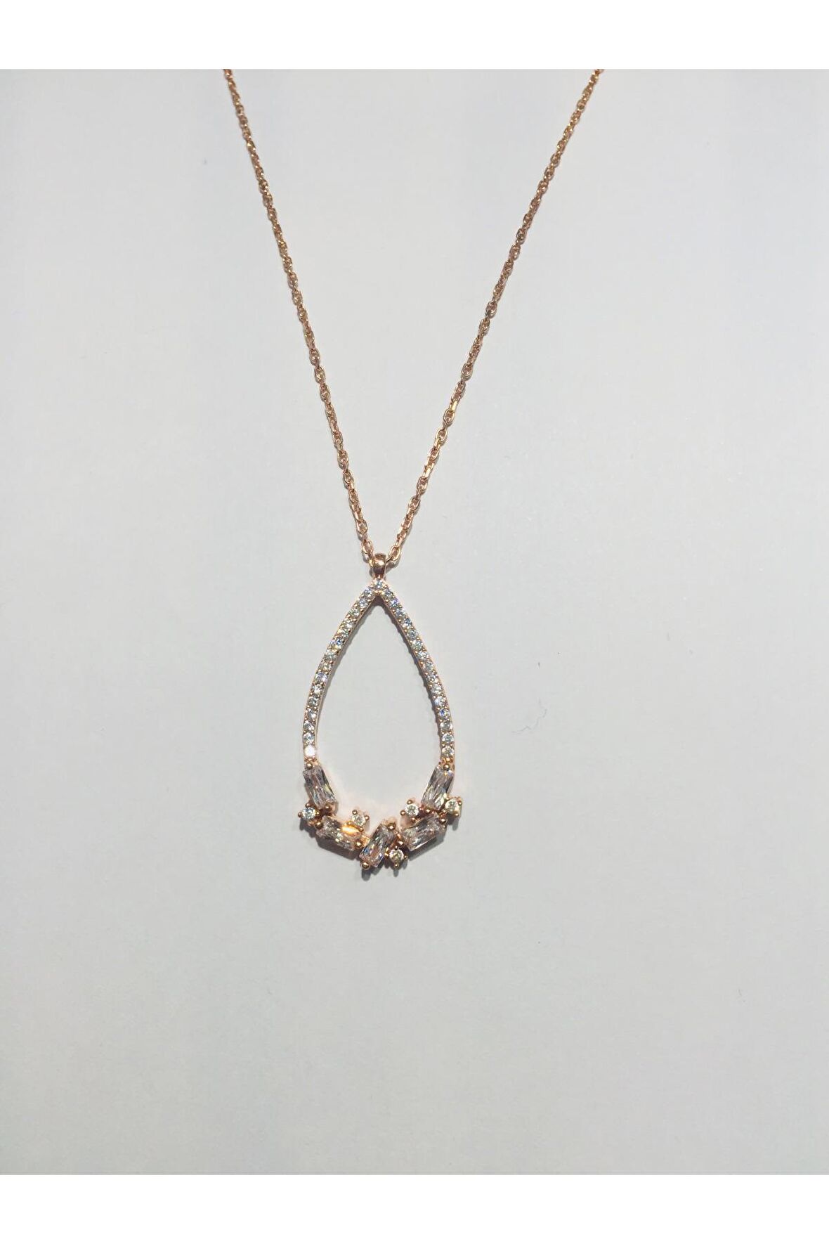 925 GÜMÜŞ KADIN KOLYE ROSE ALTIN GOLD 