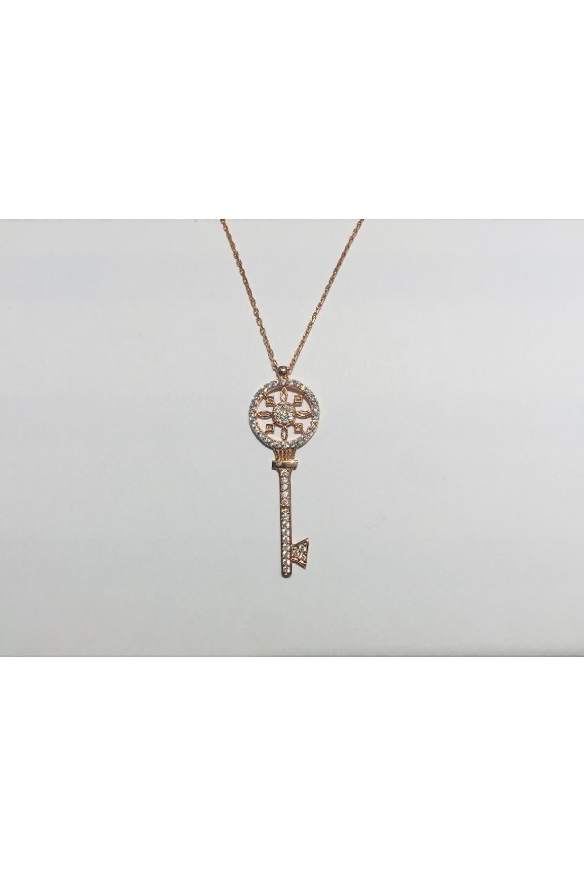 925 GÜMÜŞ KADIN KOLYE ROSE ALTIN GOLD 