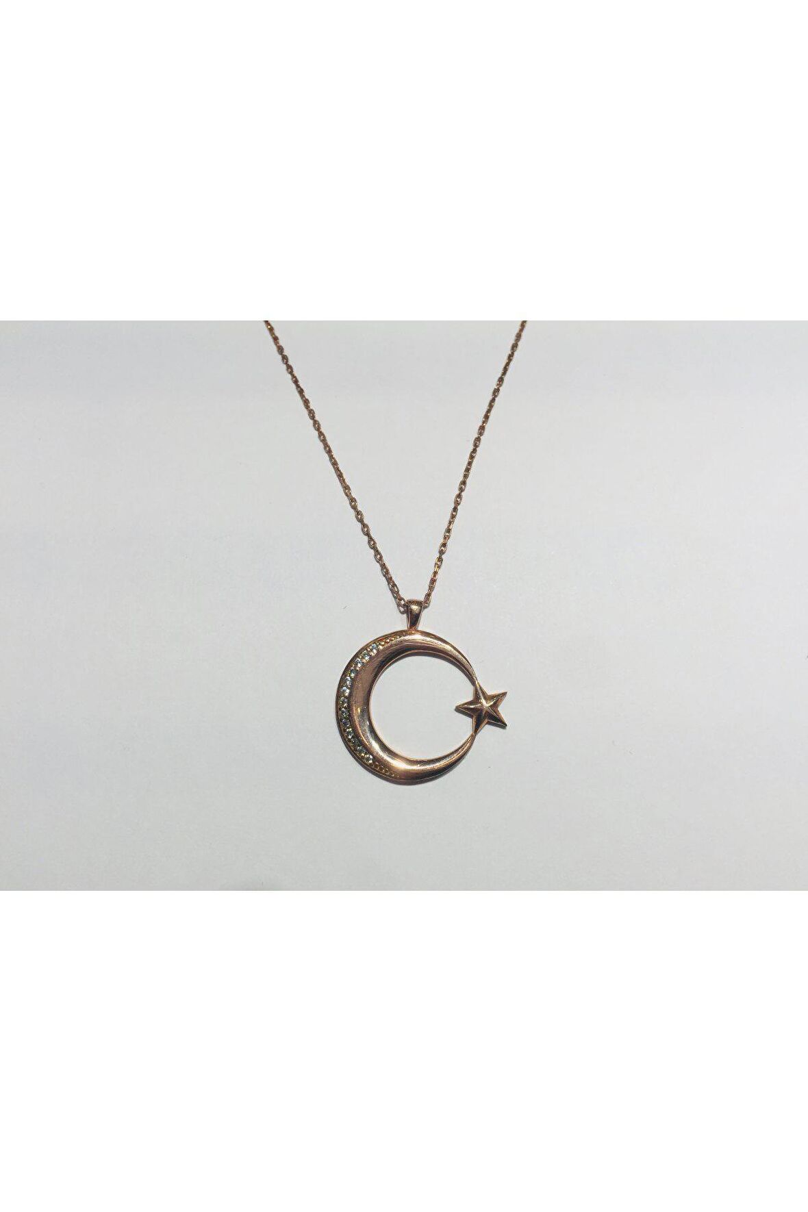 925 GÜMÜŞ KADIN KOLYE ROSE ALTIN GOLD 