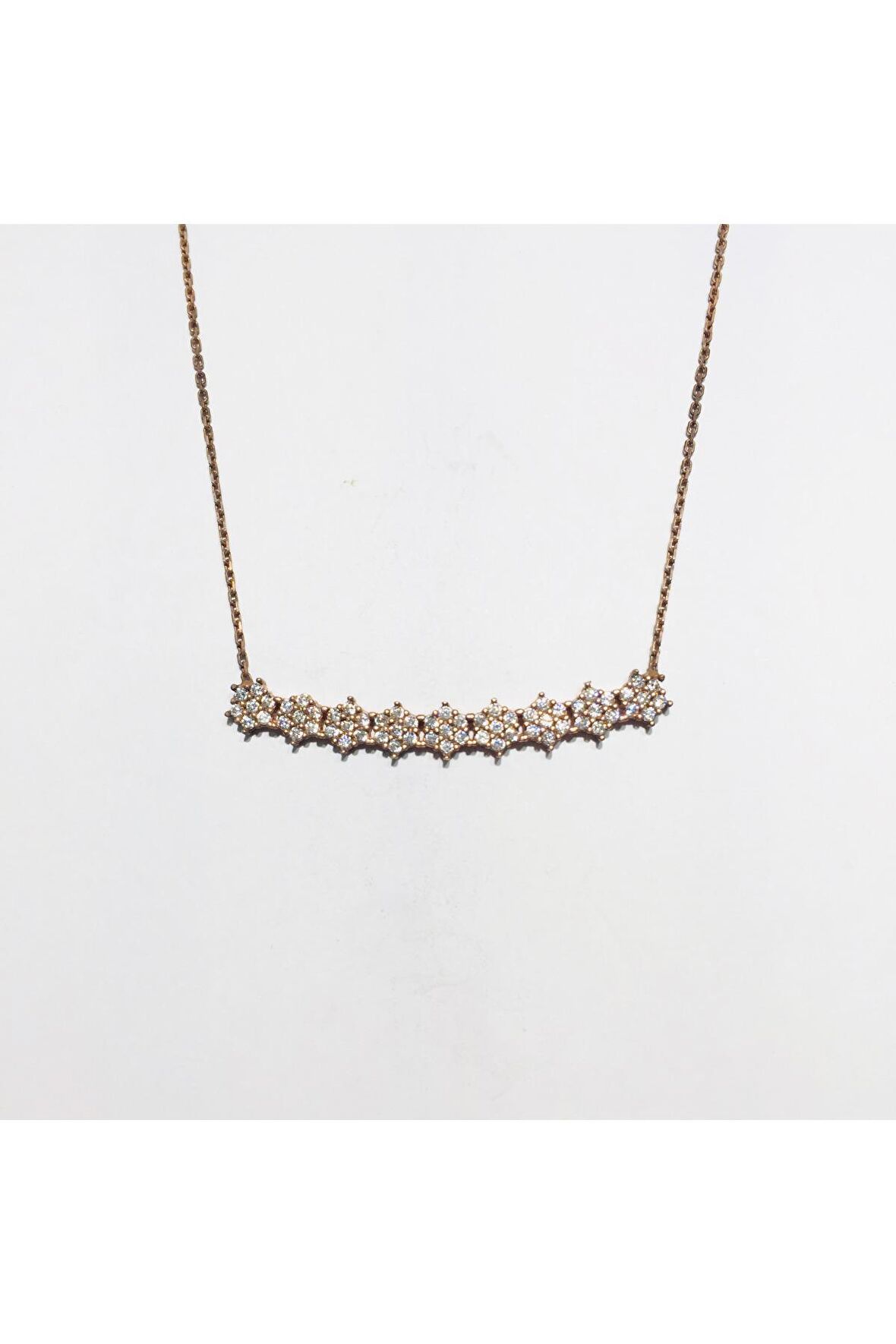 925 GÜMÜŞ KADIN KOLYE ROSE ALTIN GOLD 