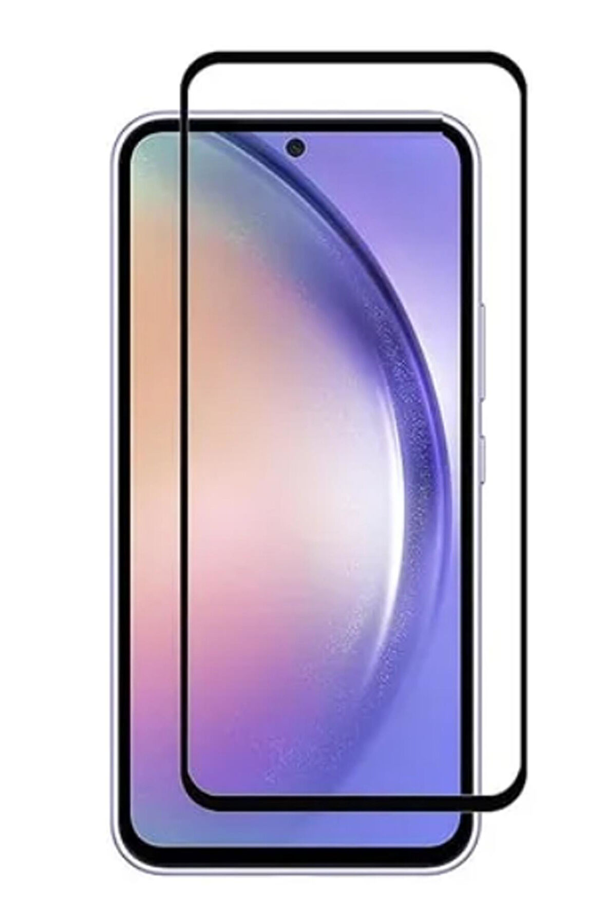 Samsung Galaxy A55 Uyumlu Tam Kaplayan Premium Ekran Koruyucu Cam Anti-Static Özellikli Siyah Çerçeveli