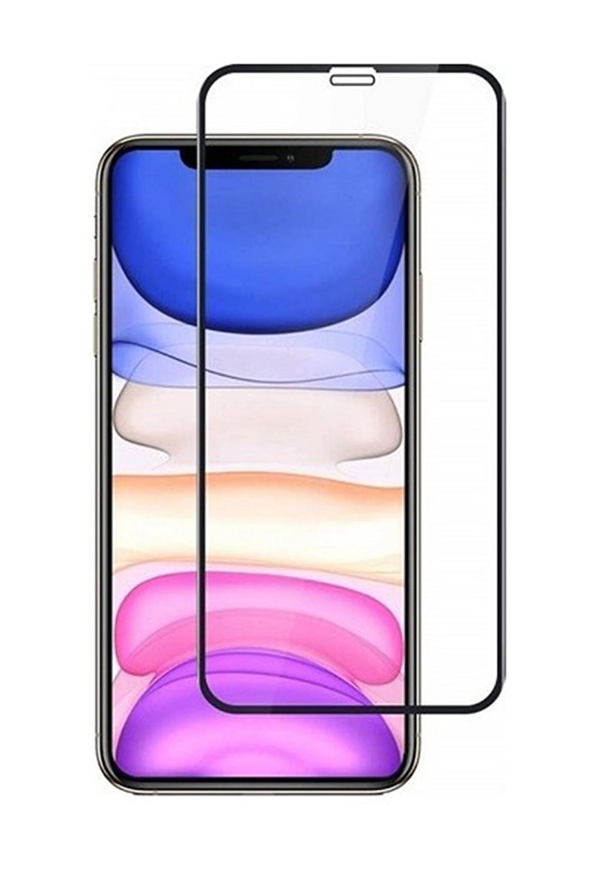 iPhone 14 Pro Uyumlu Tam Kaplayan Premium Ekran Koruyucu Cam Anti-Static Özellikli Siyah Çerçeveli