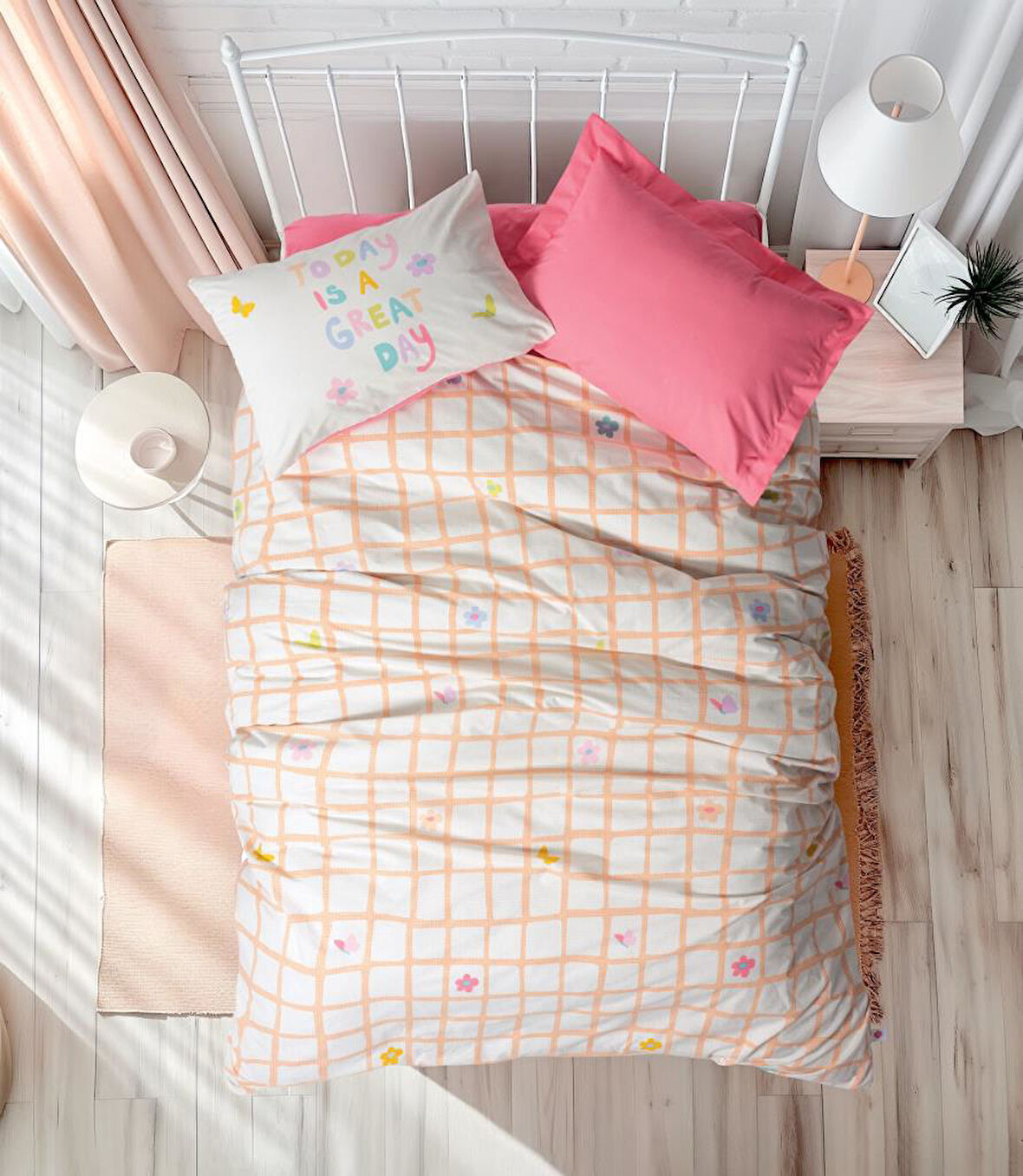 Genç Ranforce Nev Takımı Tek Kişilik Jours Pembe