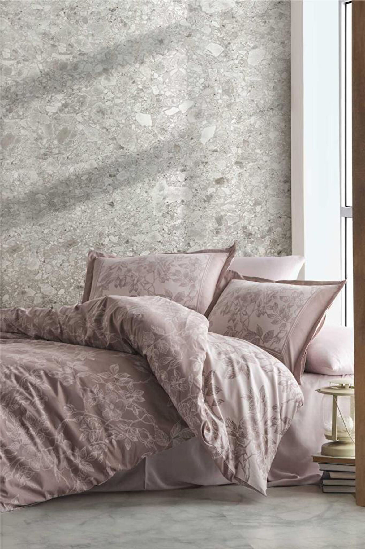 Saten Çift Kişilik Nev Takımı Harrisa V1 Bej