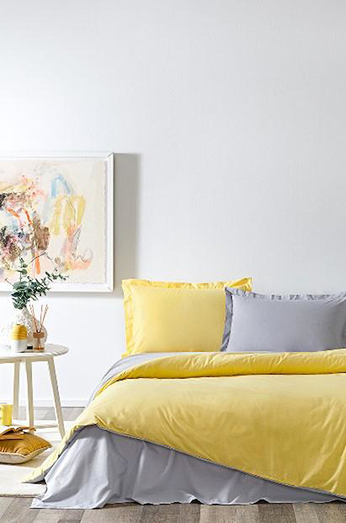 Özdilek Çift Kişilik Ranforce Nev Takımı Colormix Sarı Gri