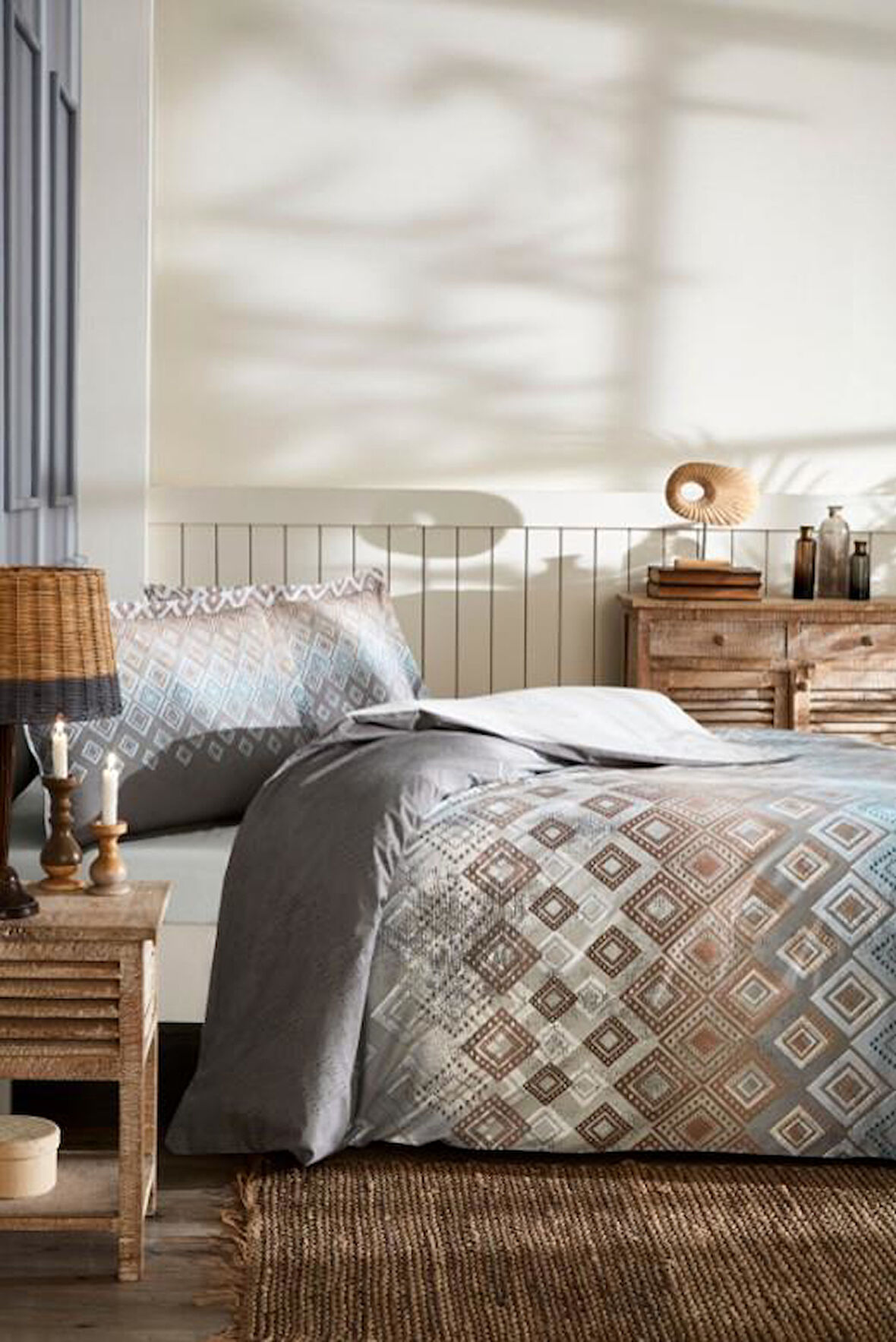 Özdilek Çift Kişilik Ranforce Nev Takımı Pietre Mavi