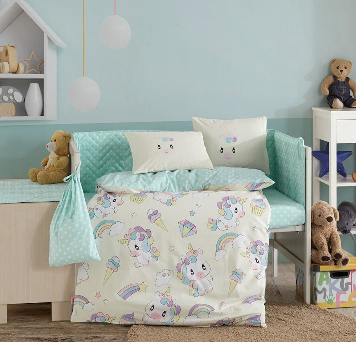 Mila Krem Poplin Bebek Nev Takımı