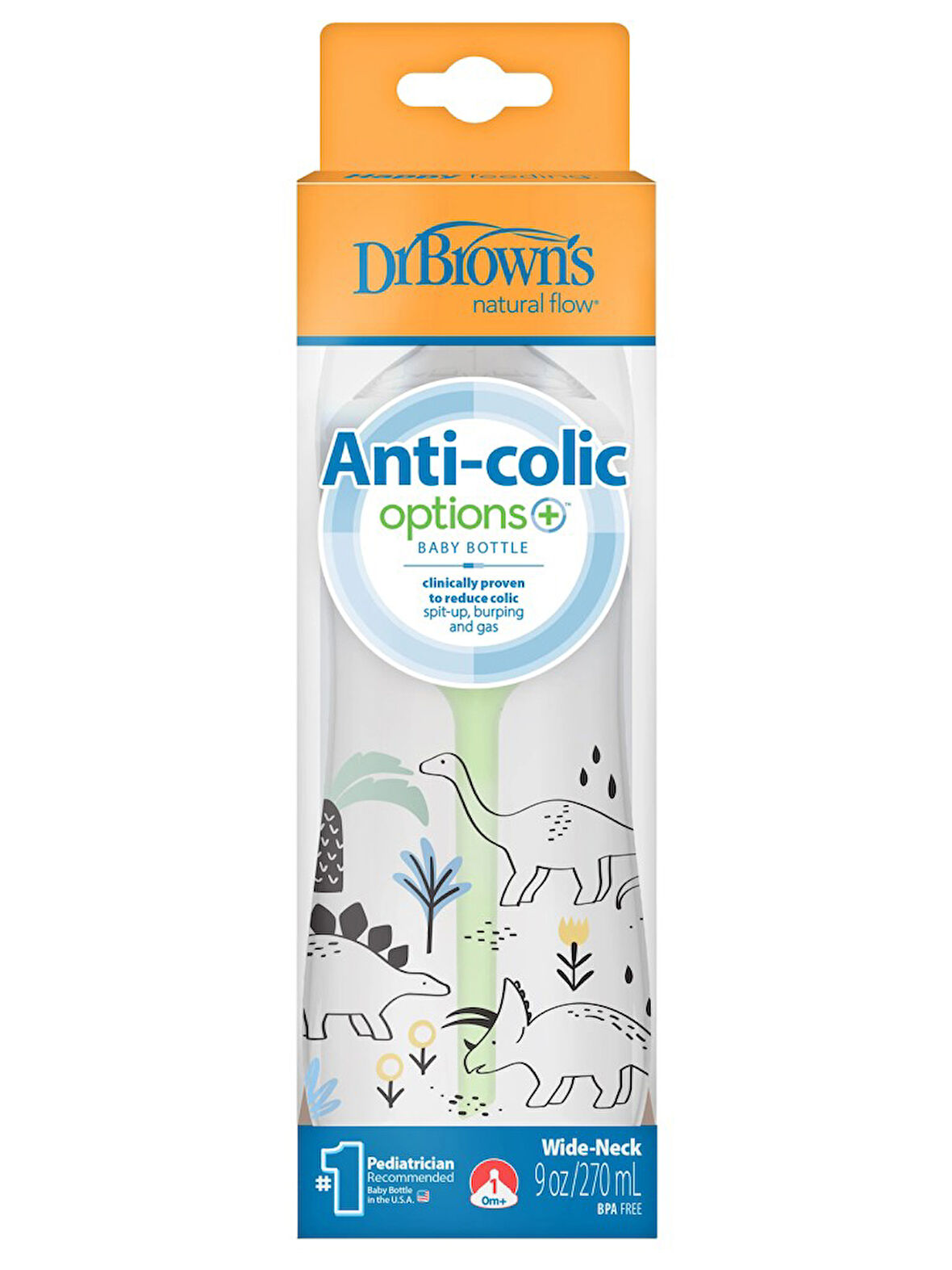 Dr.Browns Geniş Ağız PP Antikolik Options Biberon  270ml Erkek