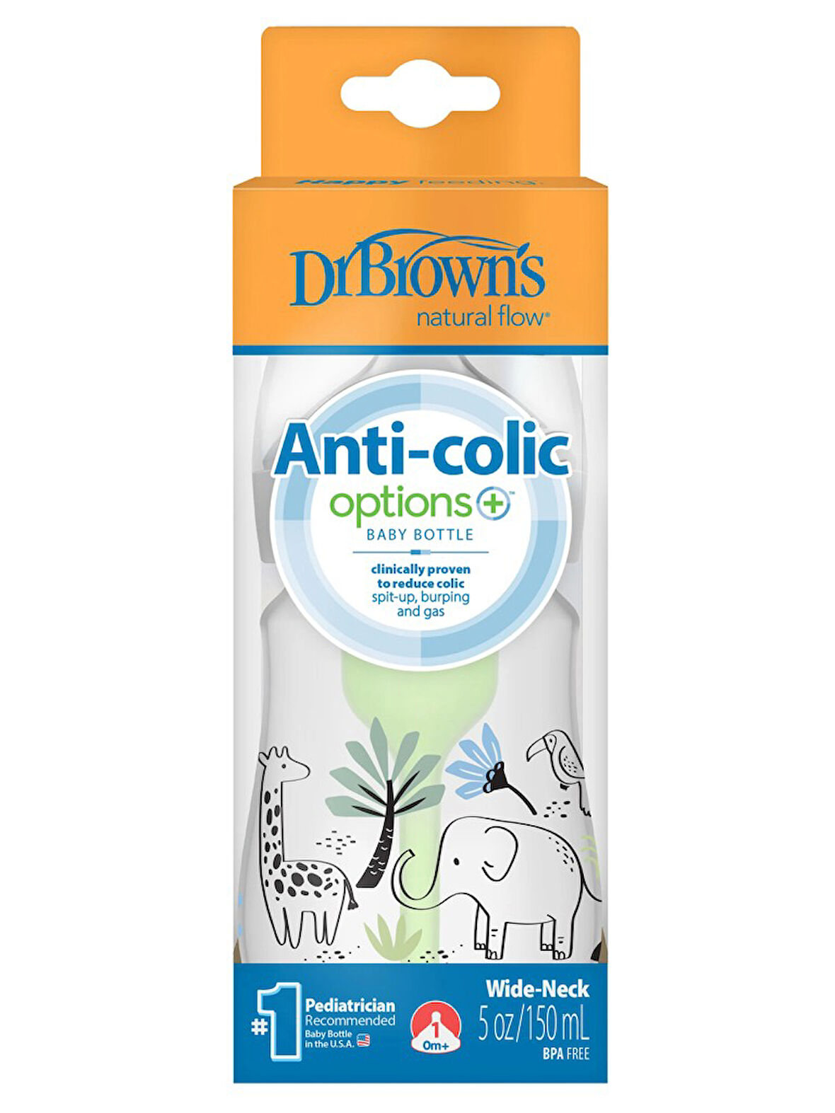 Dr.Browns Geniş Ağız PP Antikolik Options Biberon  150ml Erkek