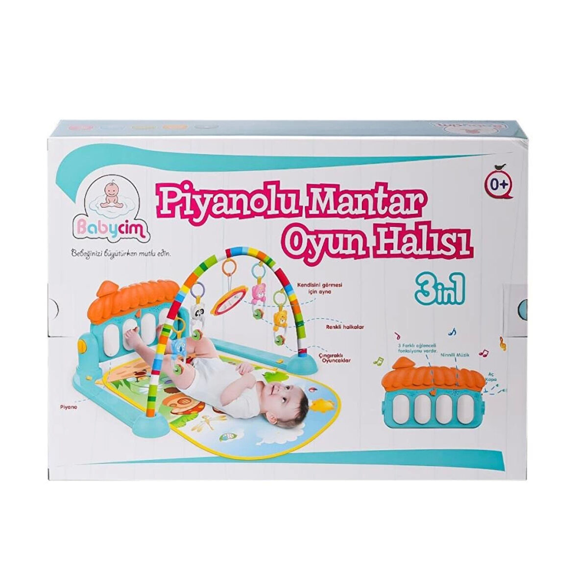 Nessiworld HE0639 Babycim Mantar Pianolu Oyun Halısı -Birliktoys