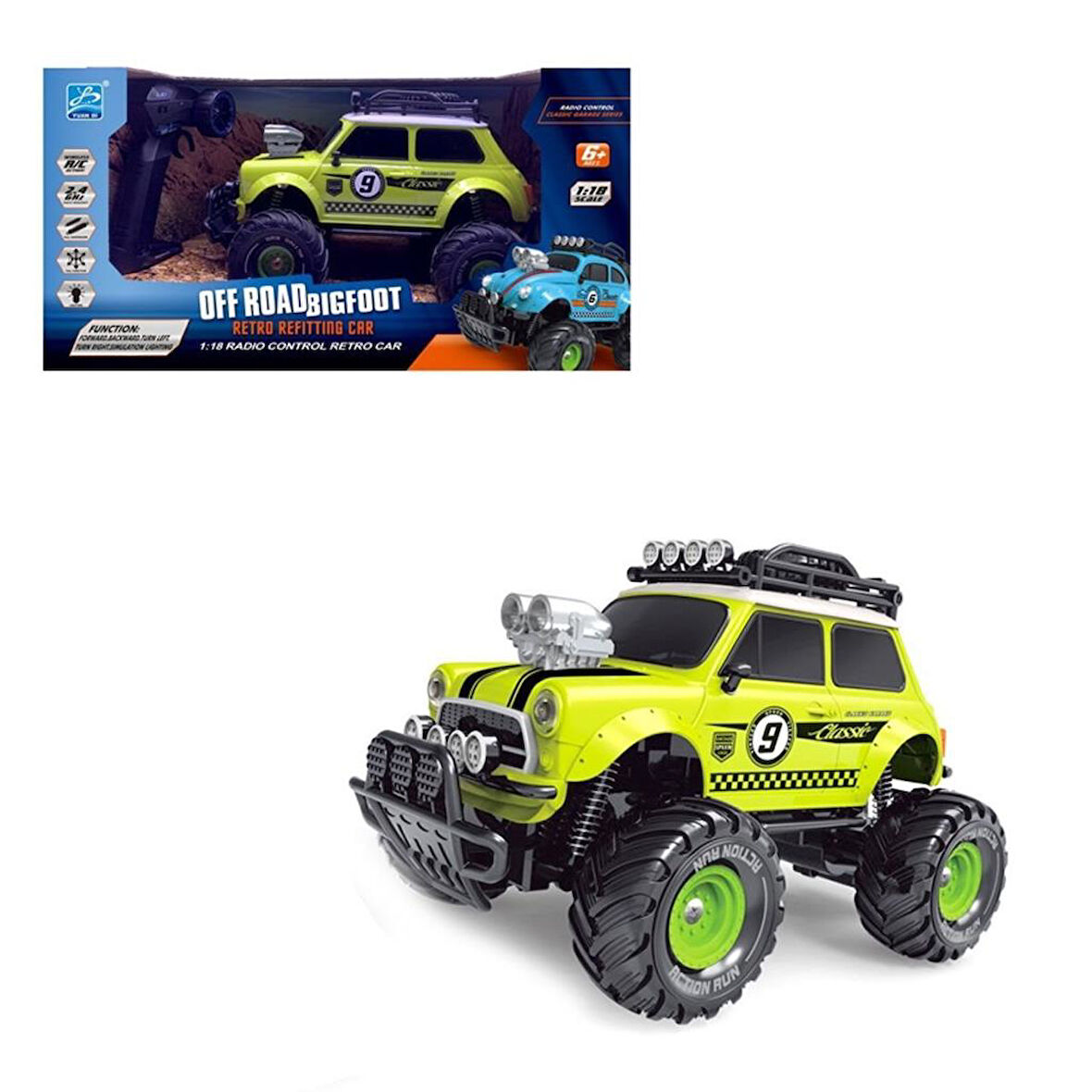 Nessiworld YD898-MT1820 Uzaktan Kumandalı Full Fonksiyon 1:18 Şarjlı 2.4G Sevimli Off-Road Mini Araba