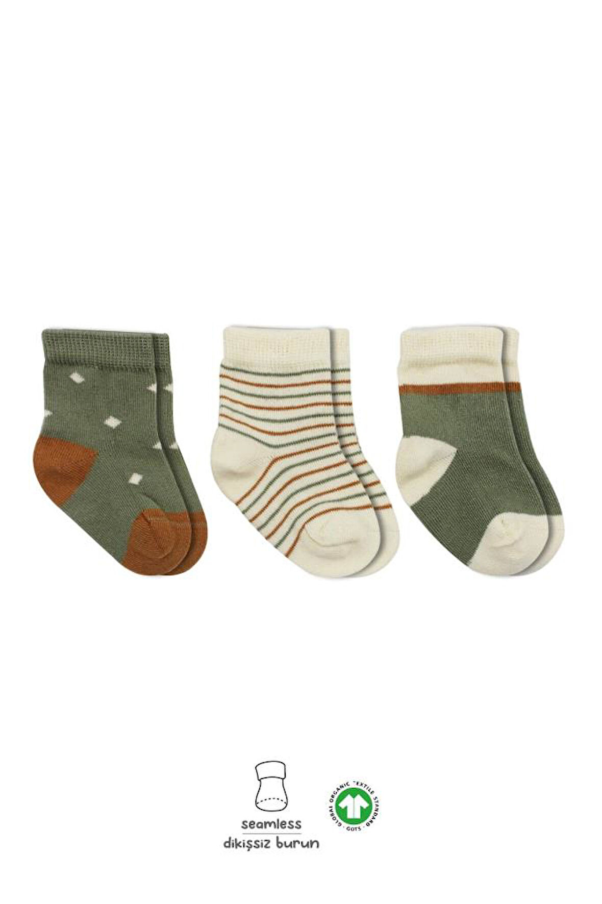 Bistyle 3'Lü Penye Kız Soket Çorap BS10112 Nil