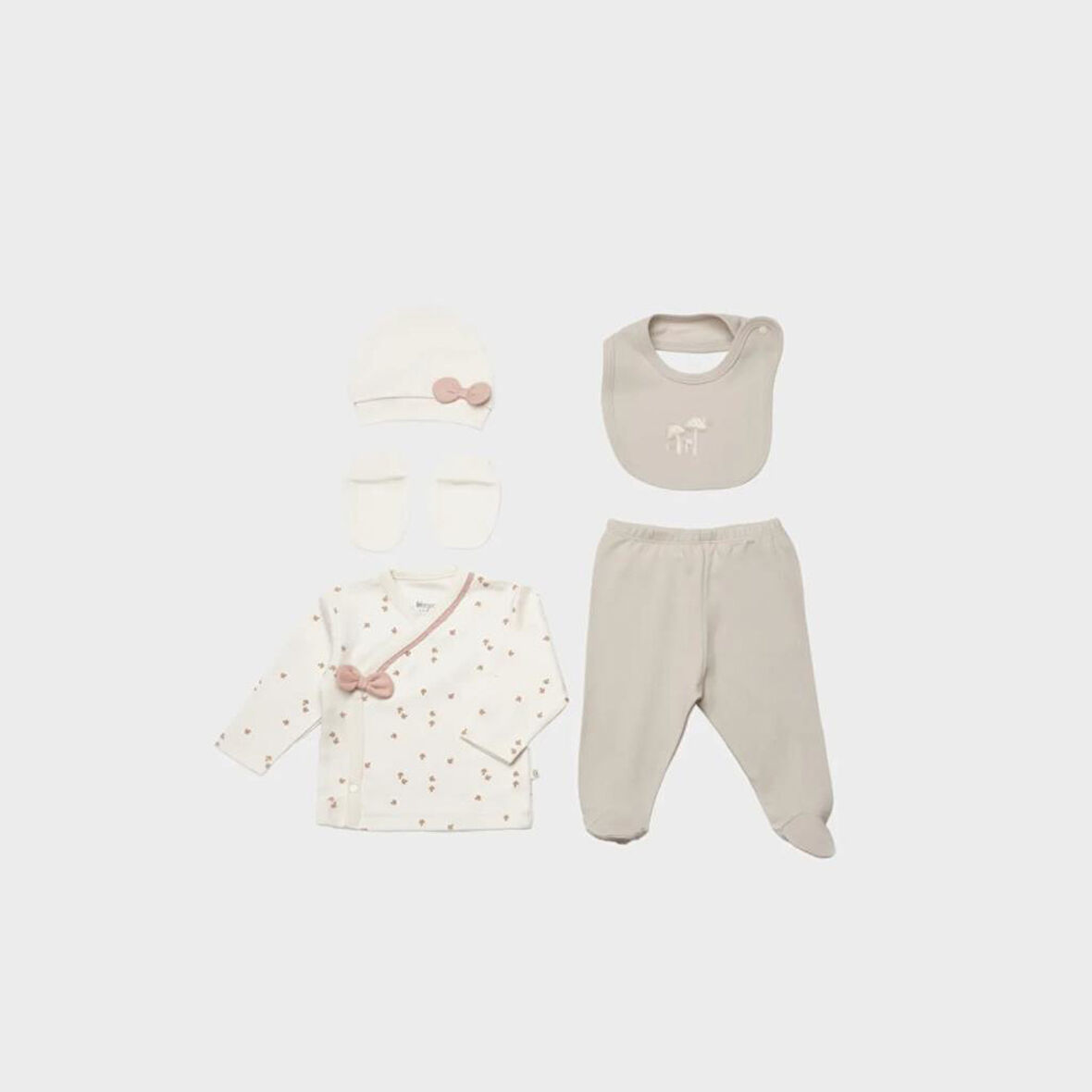 Nessiworld Bibaby Biorganic Sweet Lady 5 Parça Hastane Çıkış Seti 62363 Light Beige