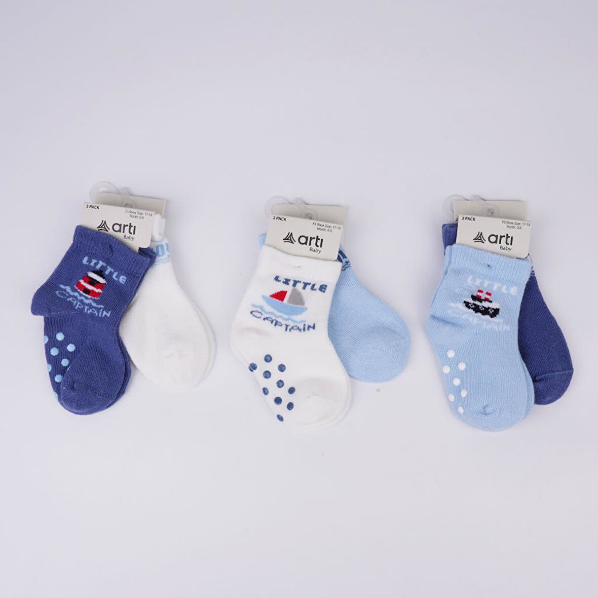 Katamino Filip 2'li Abs'li Erkek Bebek Soket Çorap K44143 Asorti