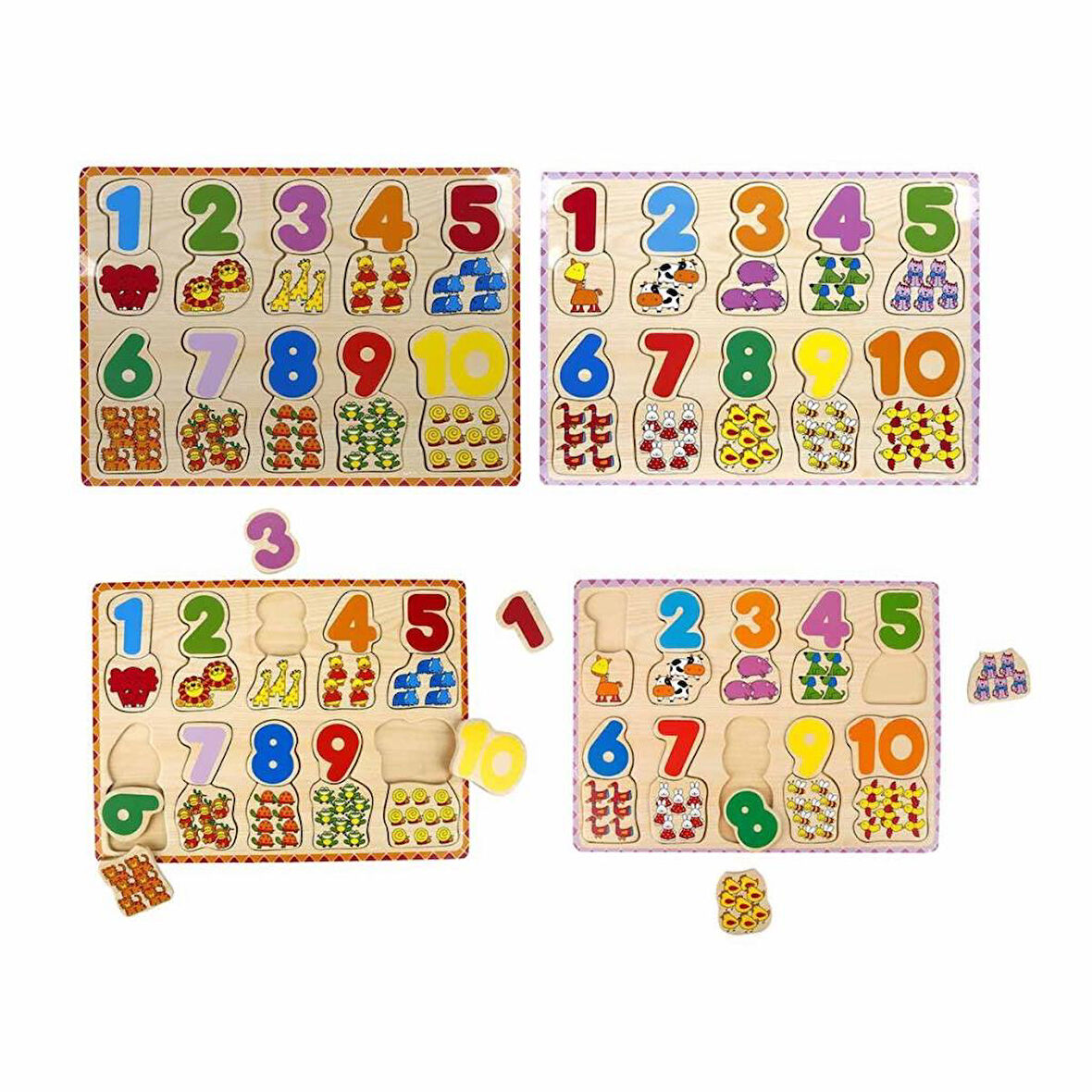 1006609 Tahta Bultak Rakamlar Hayvanlı