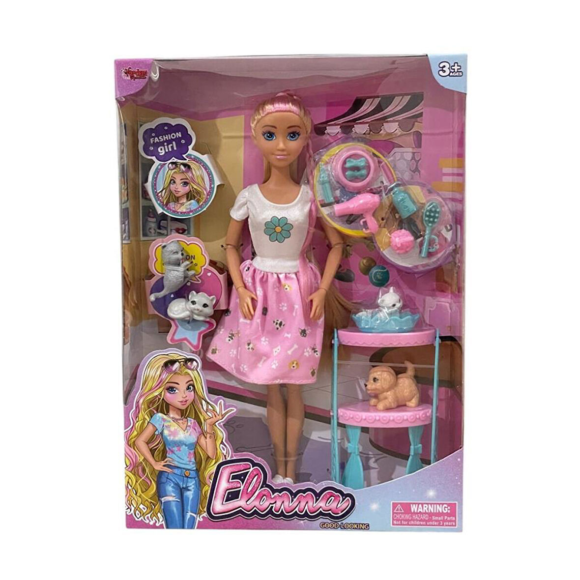 WG66962 -Vardem Kutulu Pet Shop Bebek Set 11,5 inç