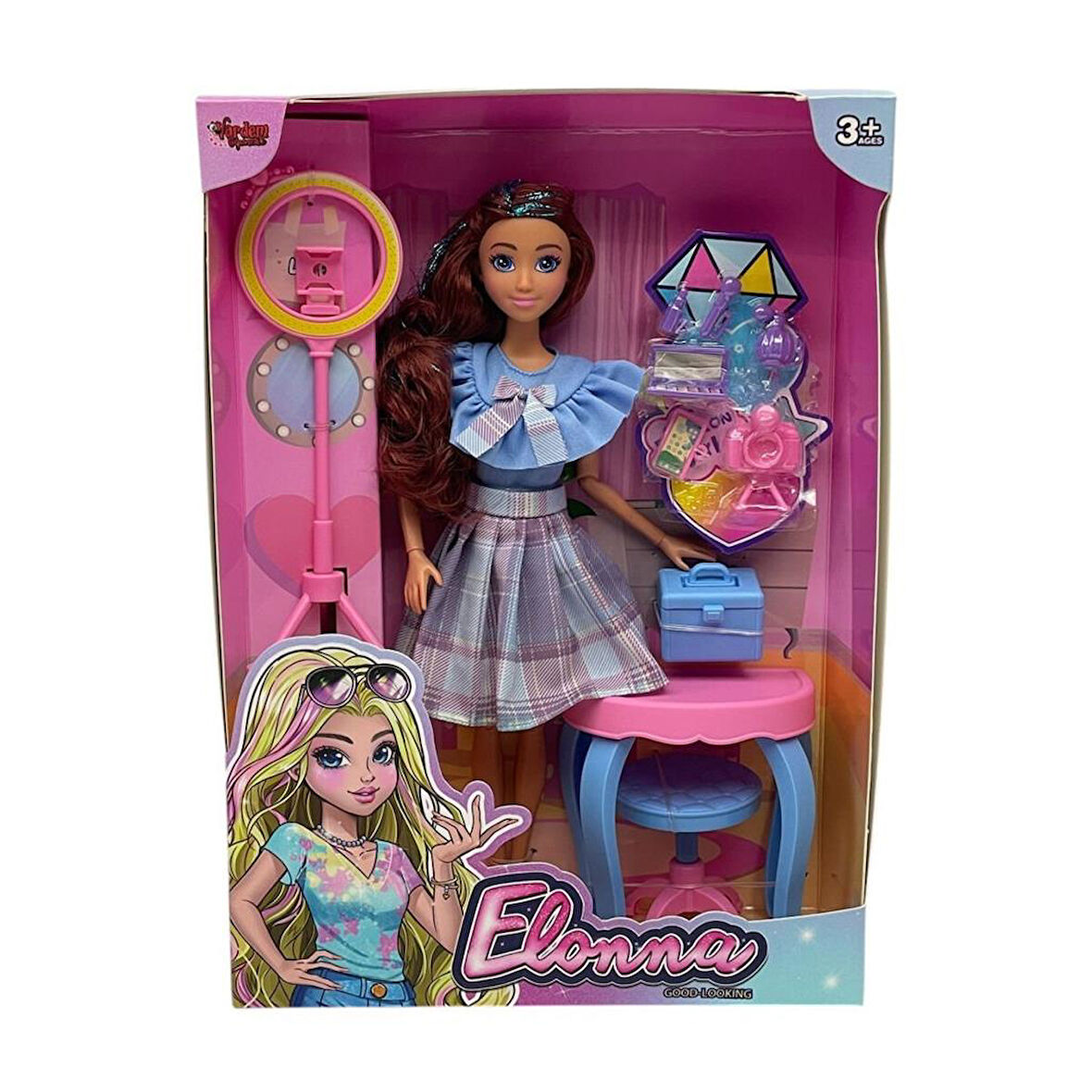 Nessiworld WG66956 -Vardem Kutulu Güzellik Masalı Çantalı Bebek Set 11,5 inç