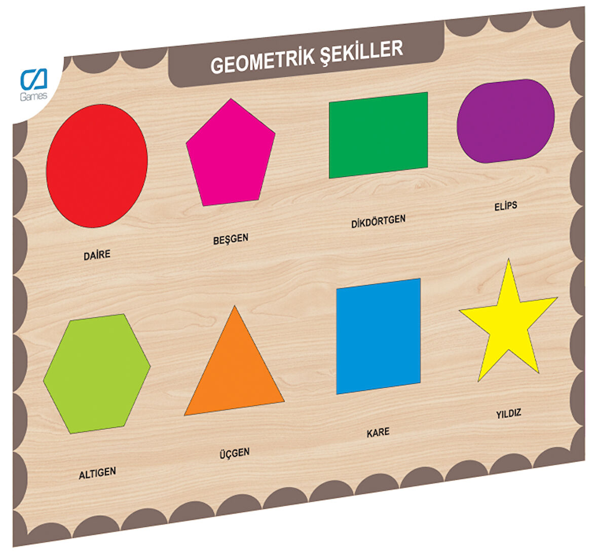CAAHS-3204 CA GAMES AHŞAP GEOMETRİK ŞEKİLLER BUL-TAK