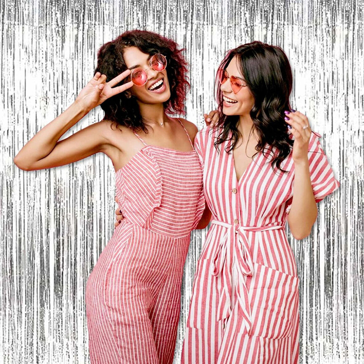 Nessiworld Gümüş Renk Ekstra Metalize Parlak Saçaklı Arka Fon Perde İthal A Kalite 1x2 Metre